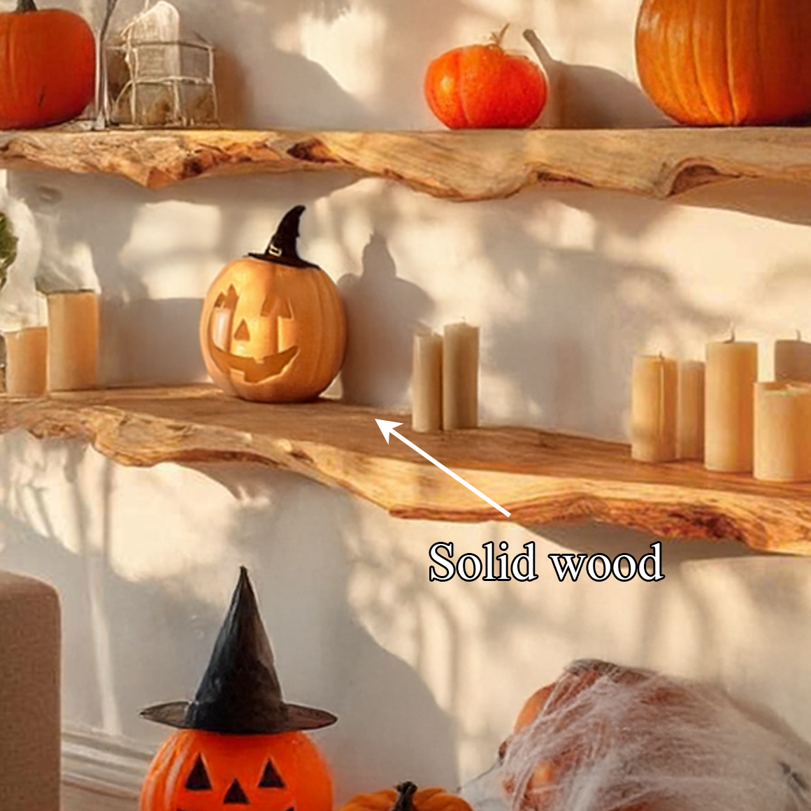 Rustic Halloween Floating Shelf Entryway SINLSAHW010
