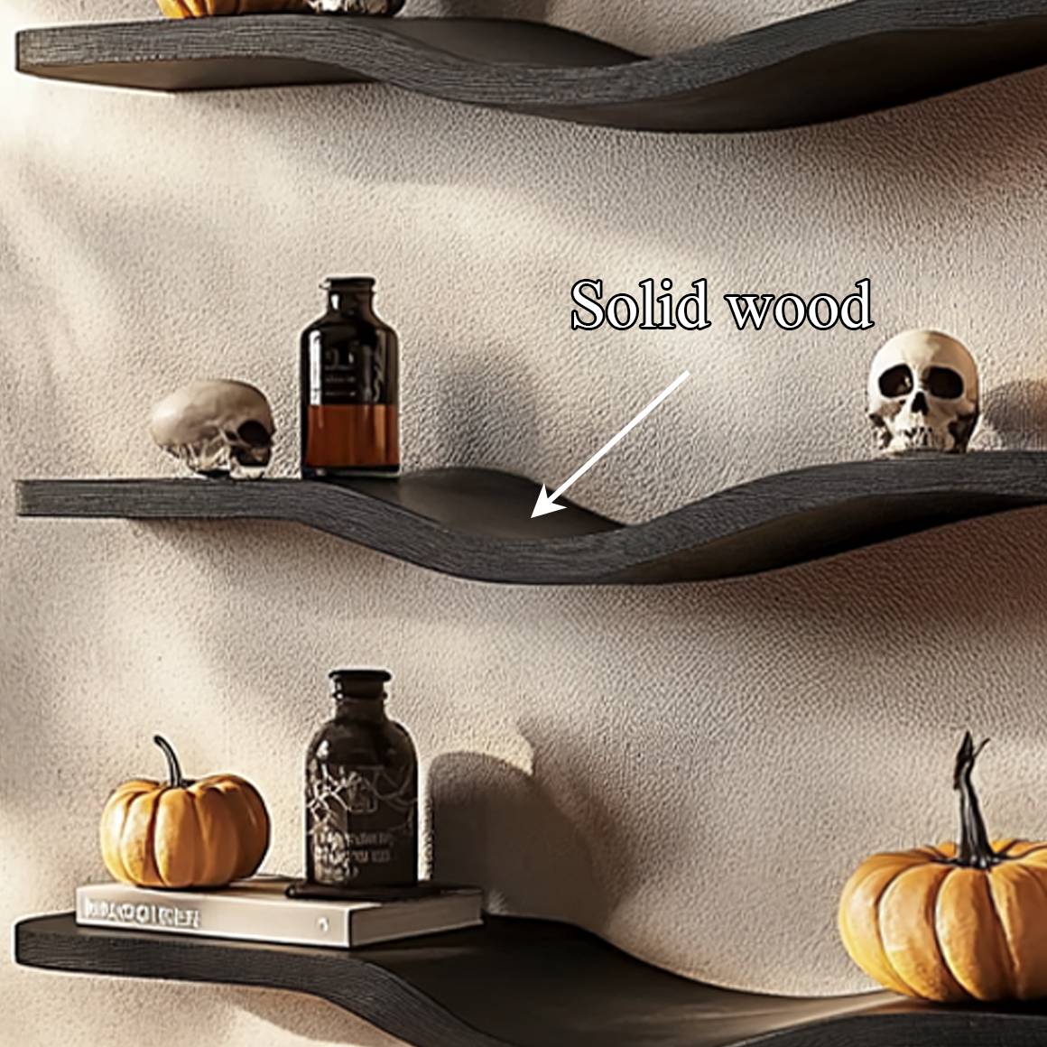 Mid Century Wavy Shelf Halloween Wall Living Room Decor SINLSAWV016