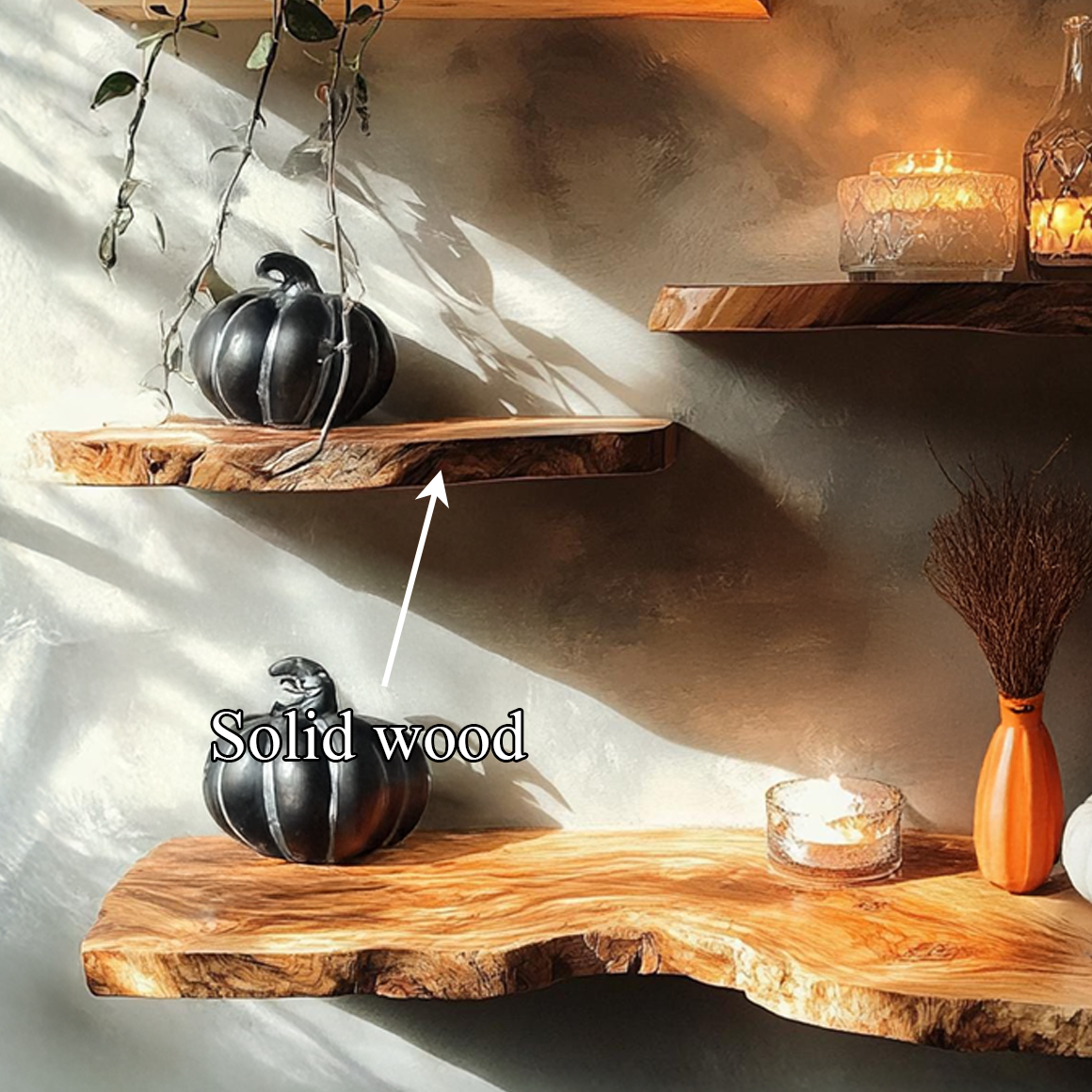 Rustic Halloween Floating Shelf Wall Decor SINLSAHW012