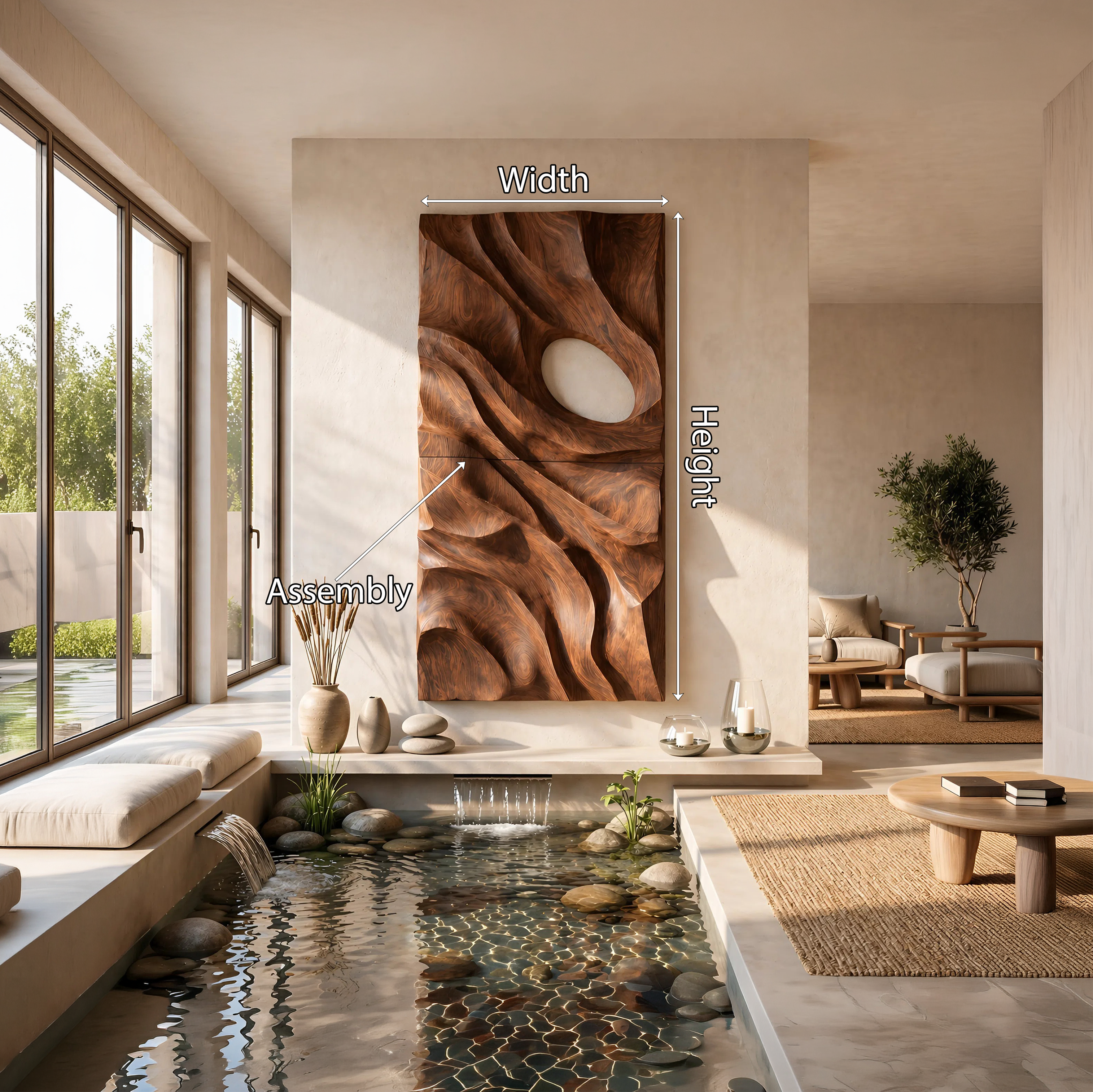 Minimalist Organic Wall Art Panel For Living Room SILDTTNWA089