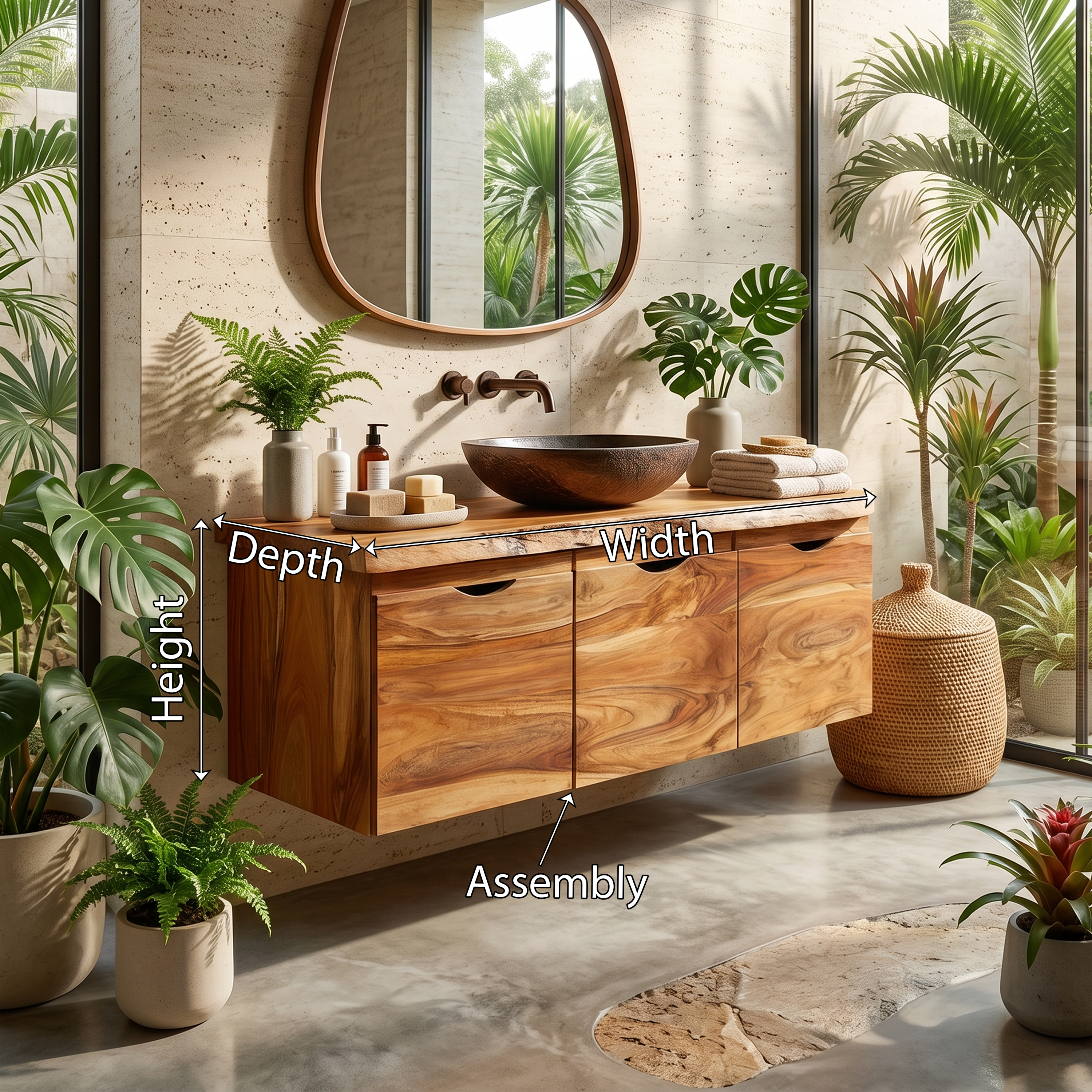 Minimalist Double Sink Vanity Garden Bathroom SILDTTRBRV180