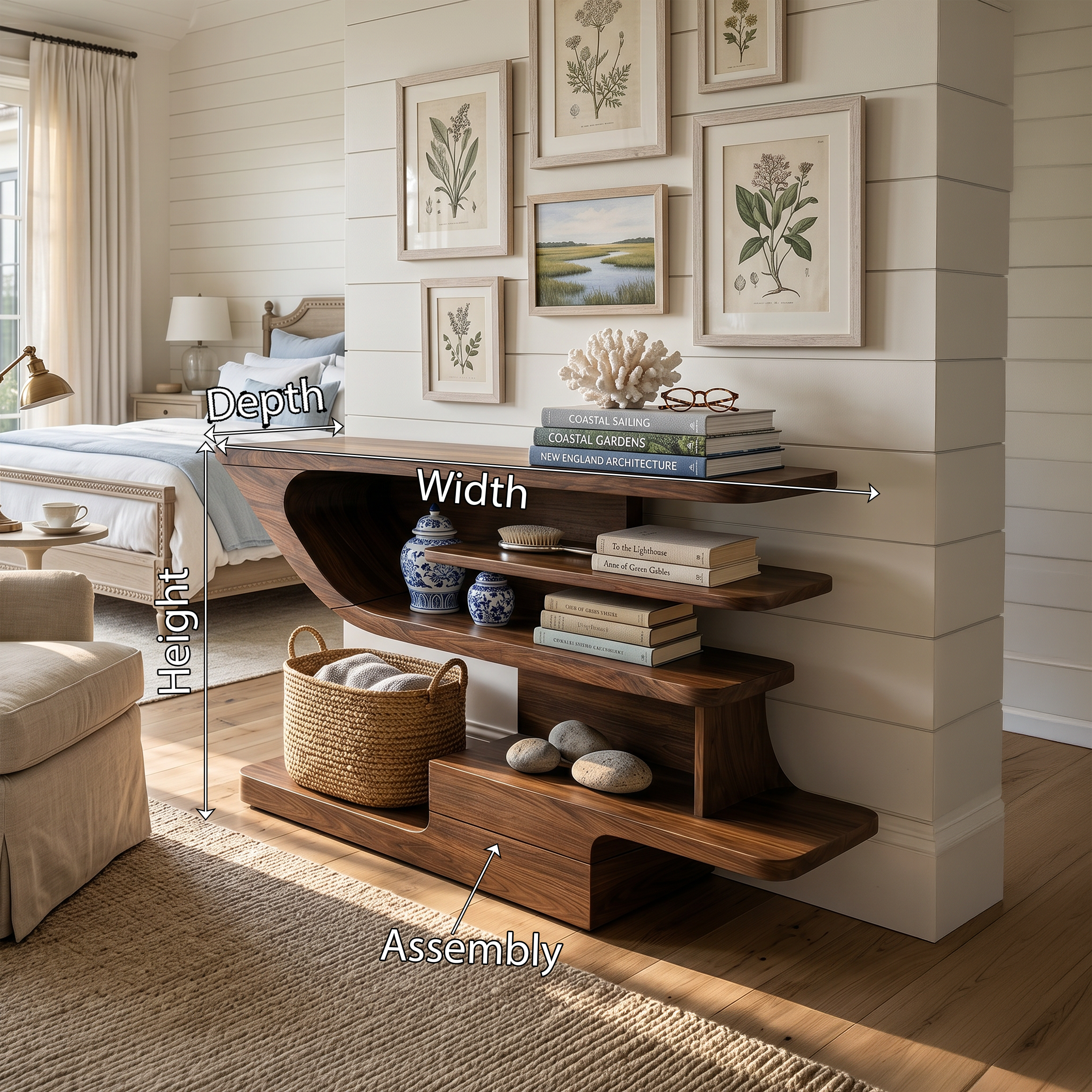Modern Open Shelf Console Table Luxury Living Room SILDTTRCS073