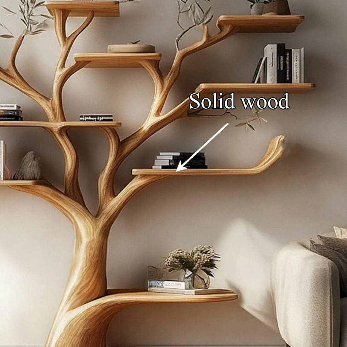 Walnut Tree Shelf Handmade Living Room Decor Gift SINLSATB501
