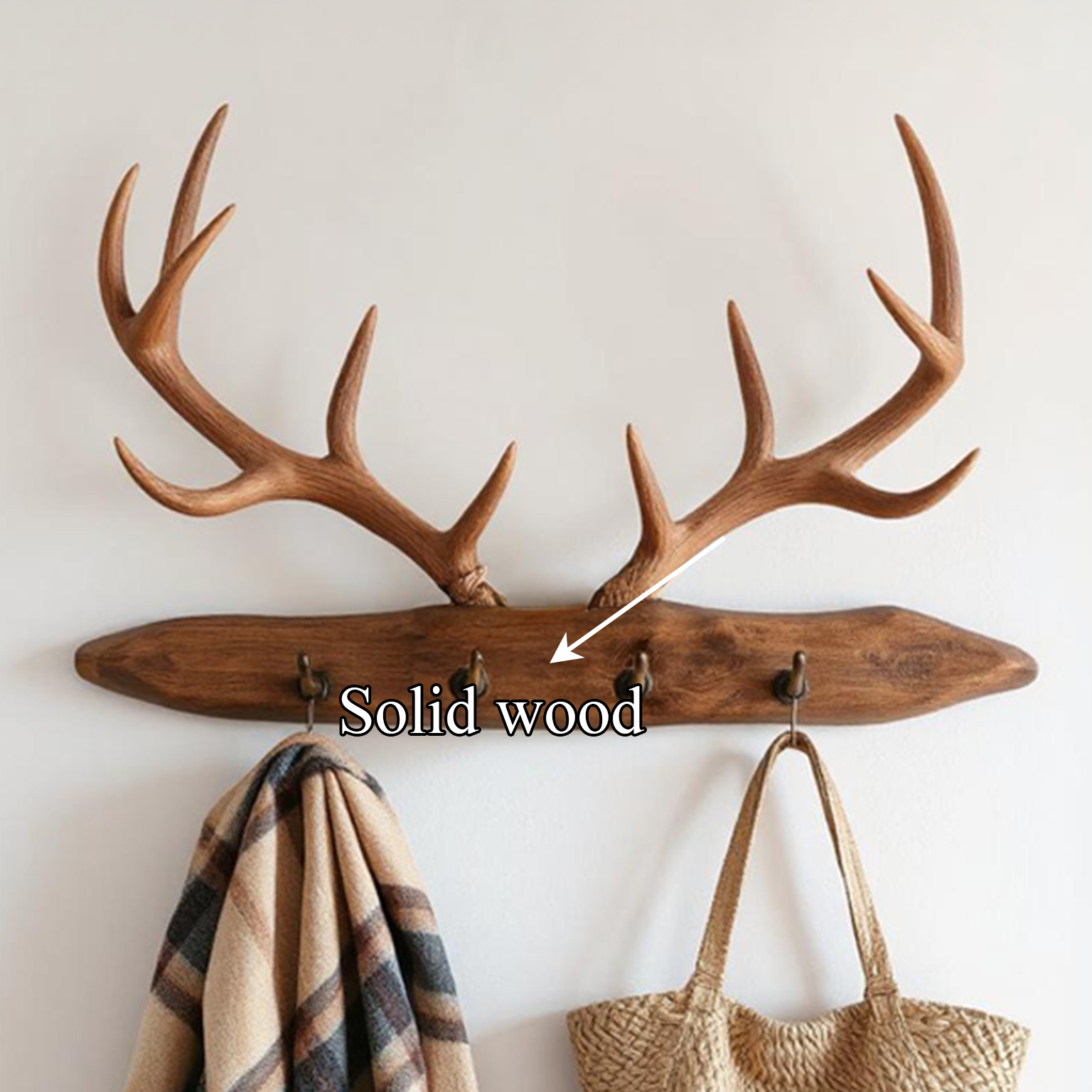 Rustic Antler Coat Rack Entryway Hallway SINLSATCR018