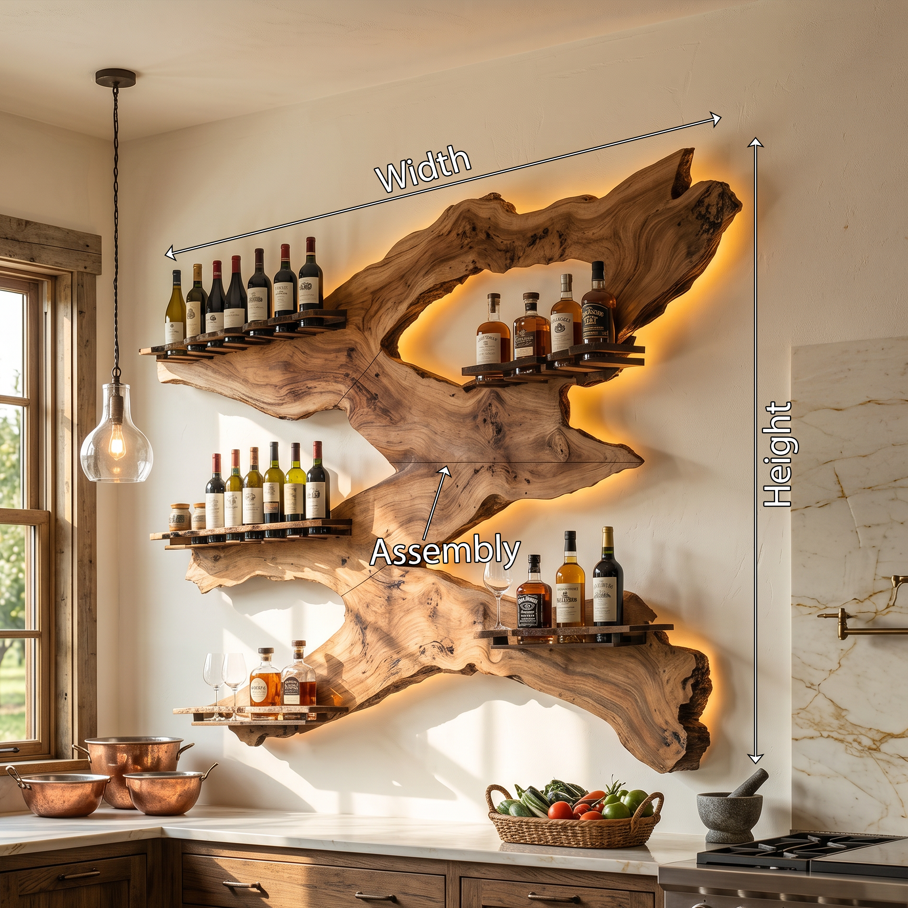 Handcrafted Wine Holder For Kitchen Wine Wall Accent SILDTTRWH027