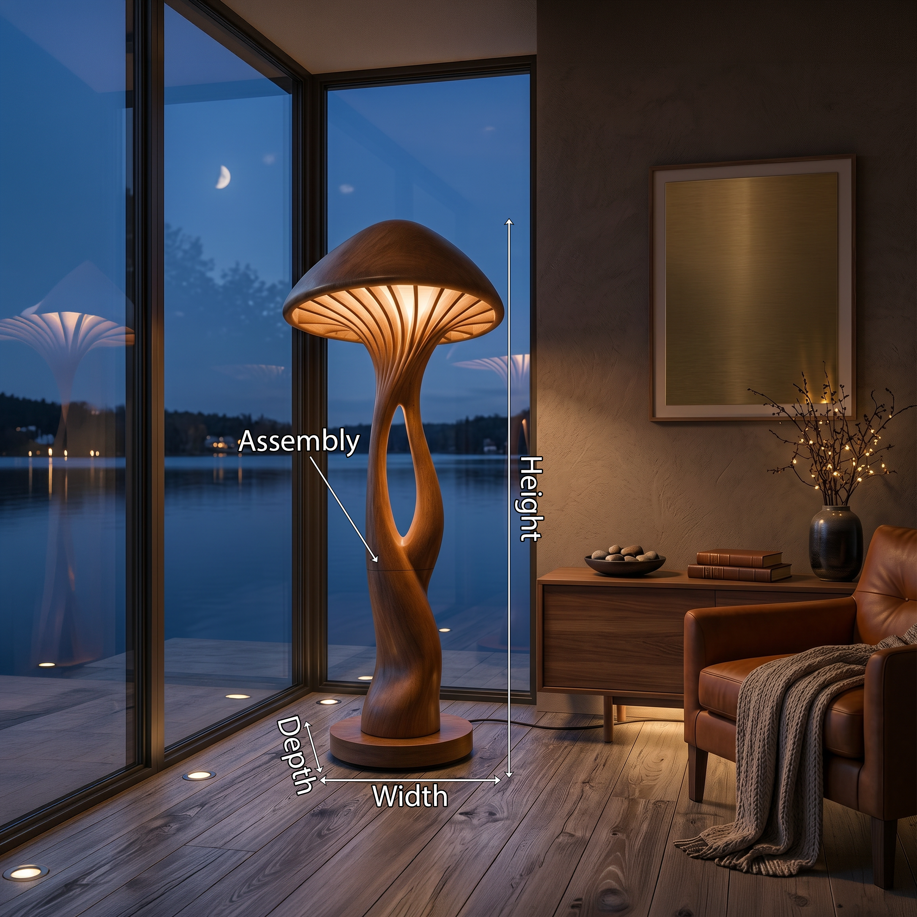 Organic Canopy Mushroom Floor Lamp For Bedside SILDTTNLAM011