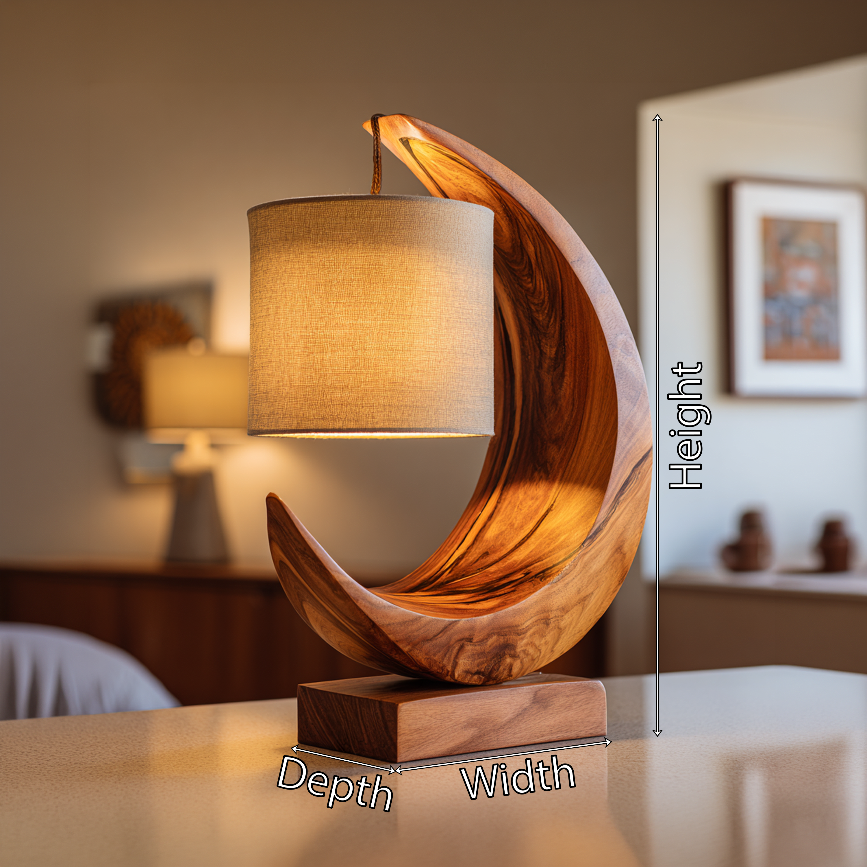 Minimalist Sculptural Table Lamp Bedroom Apartment Reading Nook Corner SILDTTRLAM031