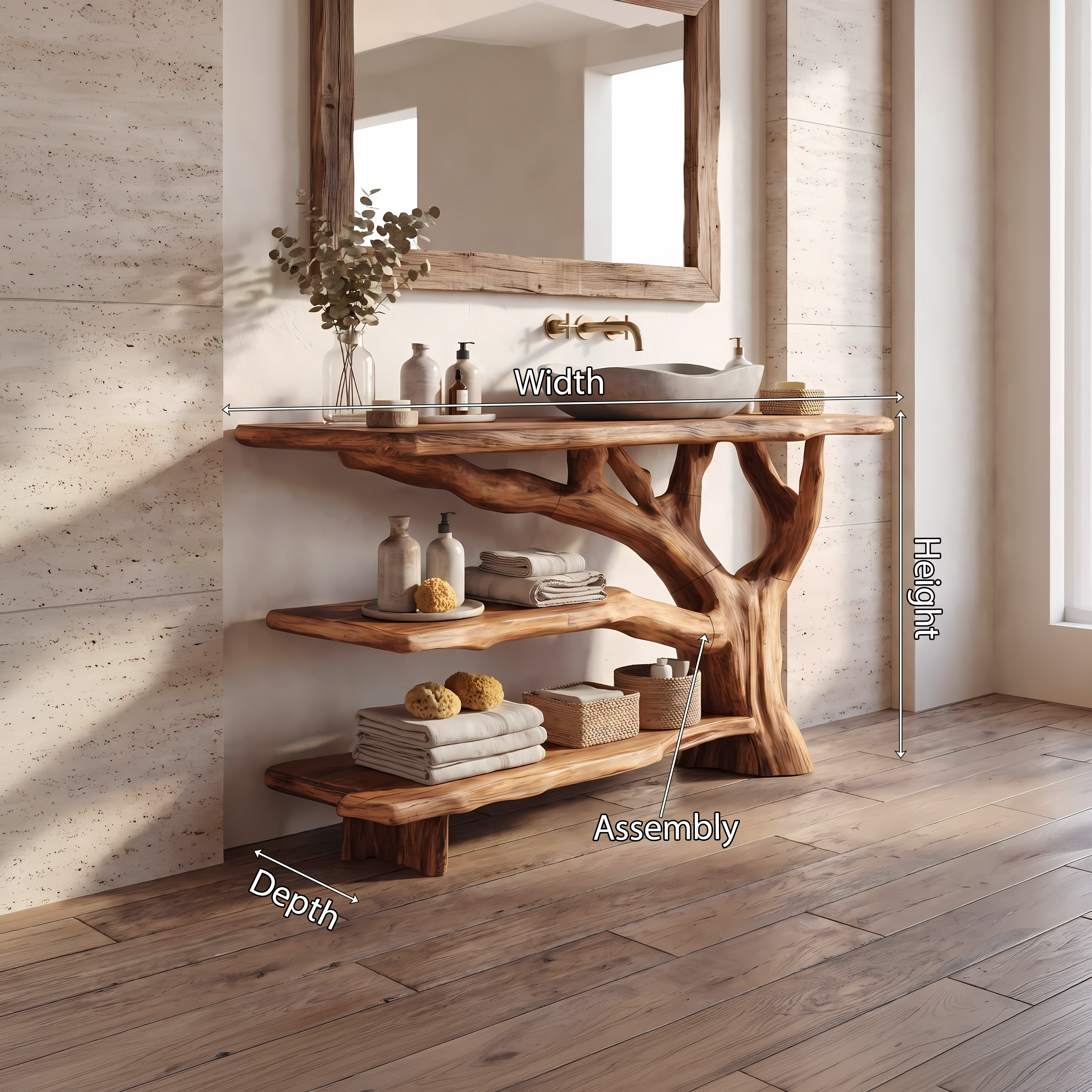 Modern Solid Wood Vanity Furniture Decor For Sleek Bathroom Design SILDTTNBRV020