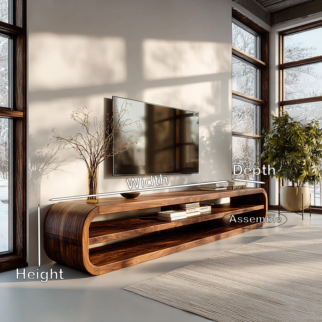 Contemporary Wooden TV Console With Open Storage For Living Room RTTHHNTVC109
