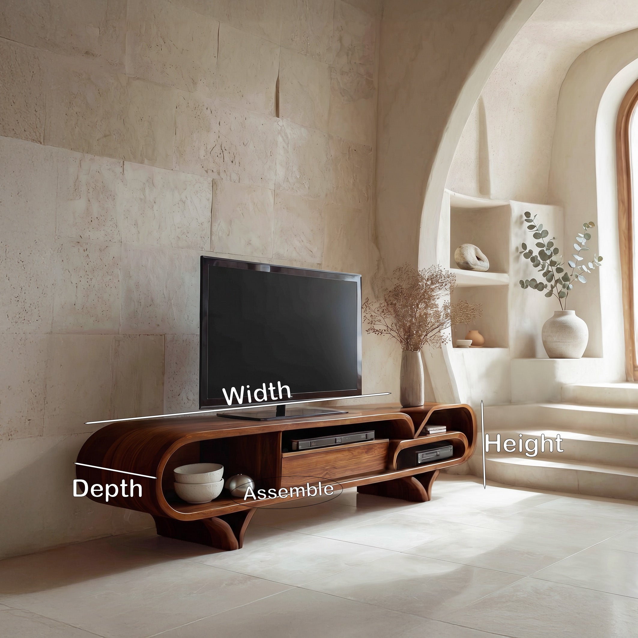 Mediterranean Modern Wooden TV Stand For Living Room RTTHHNTVC110
