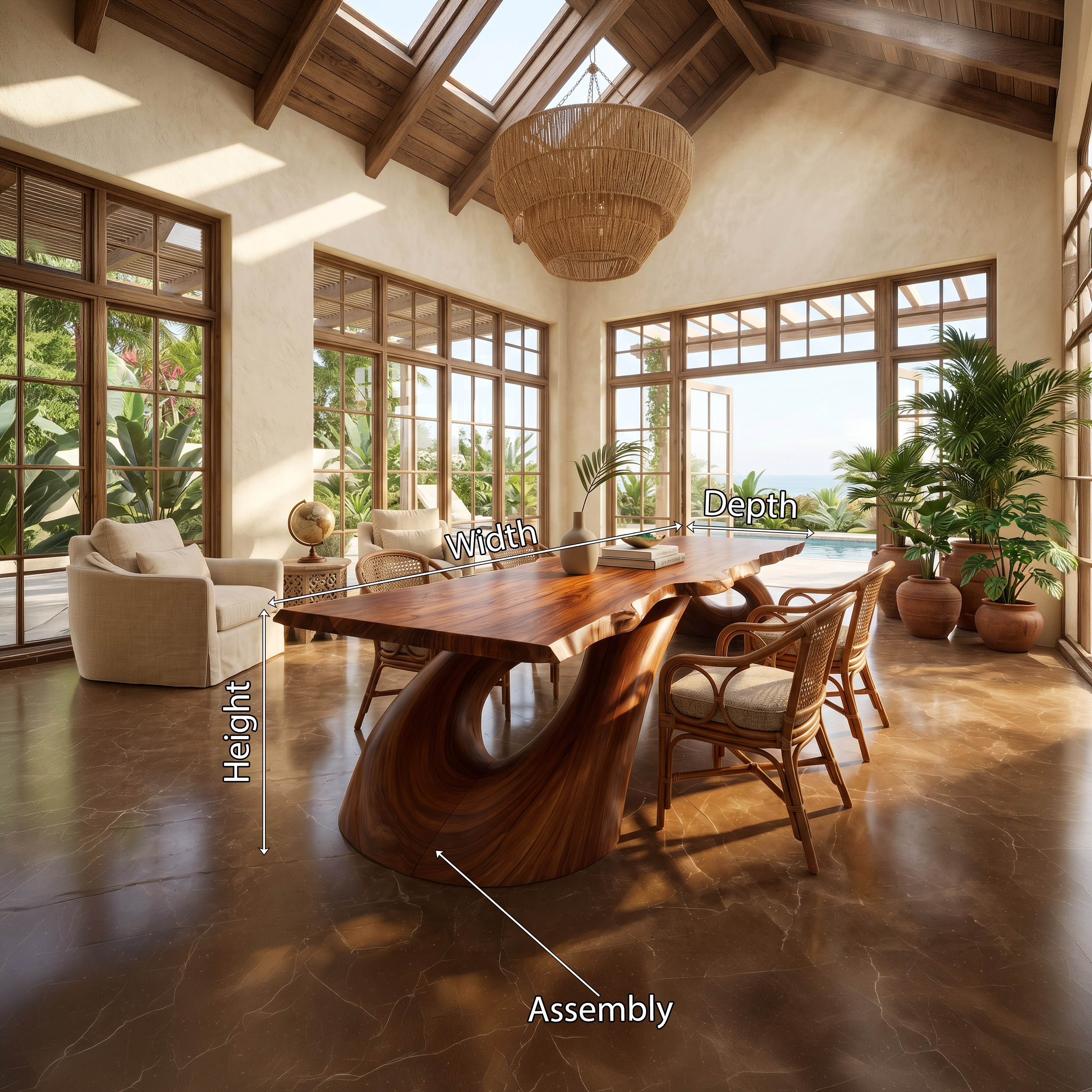 Modern Live Edge Dining Table For Open Concept Dining SILDTTNDN031