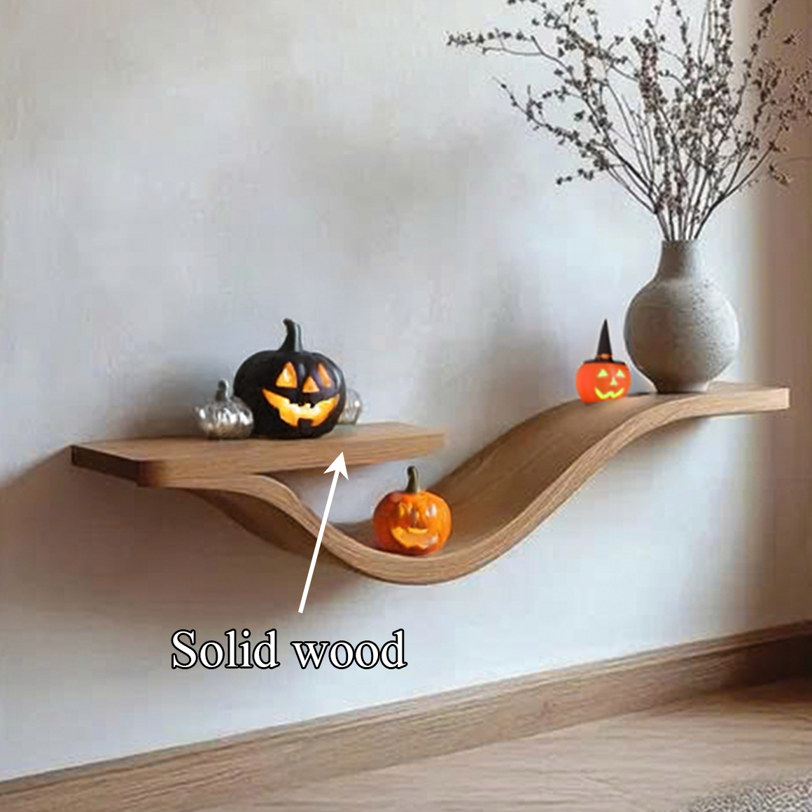 Mid Century Halloween Curved Shelf Bedroom SINLSAHW015