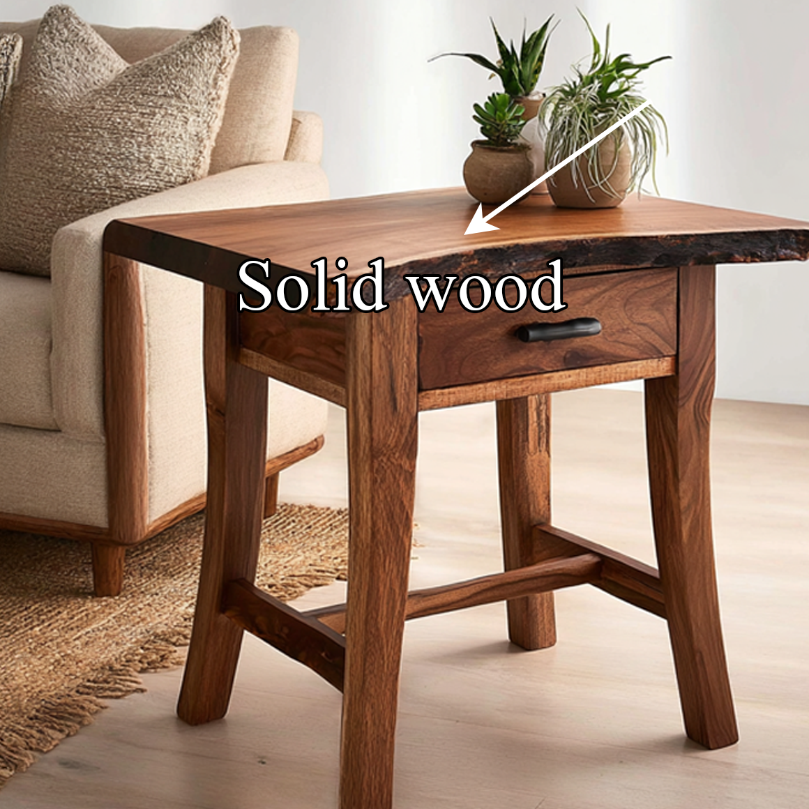 Rustic End Table Living Room Storage SINLSABT100