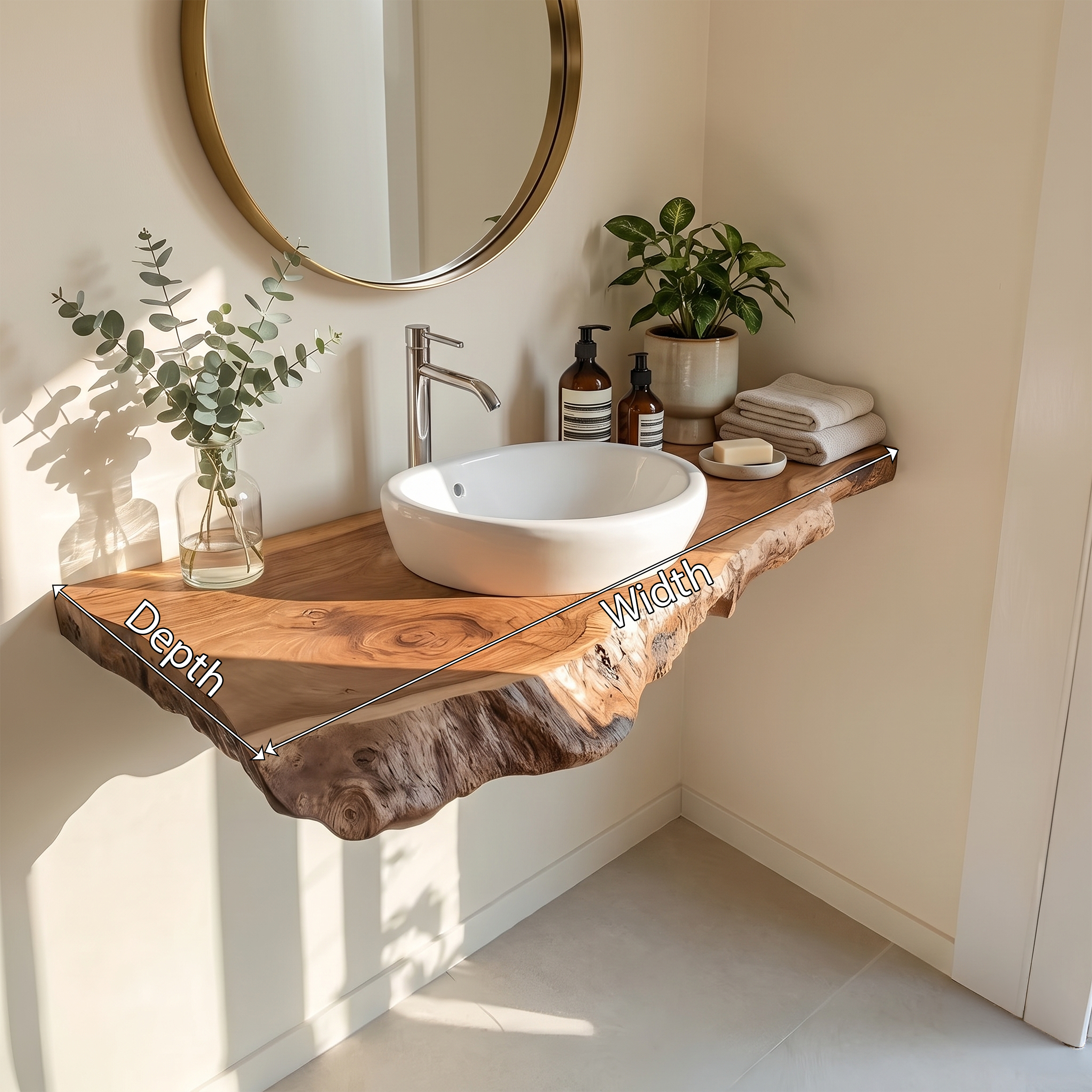 Farmhouse Bathroom Vanity In Solid Wood With Shelf SILDTTRBAS032