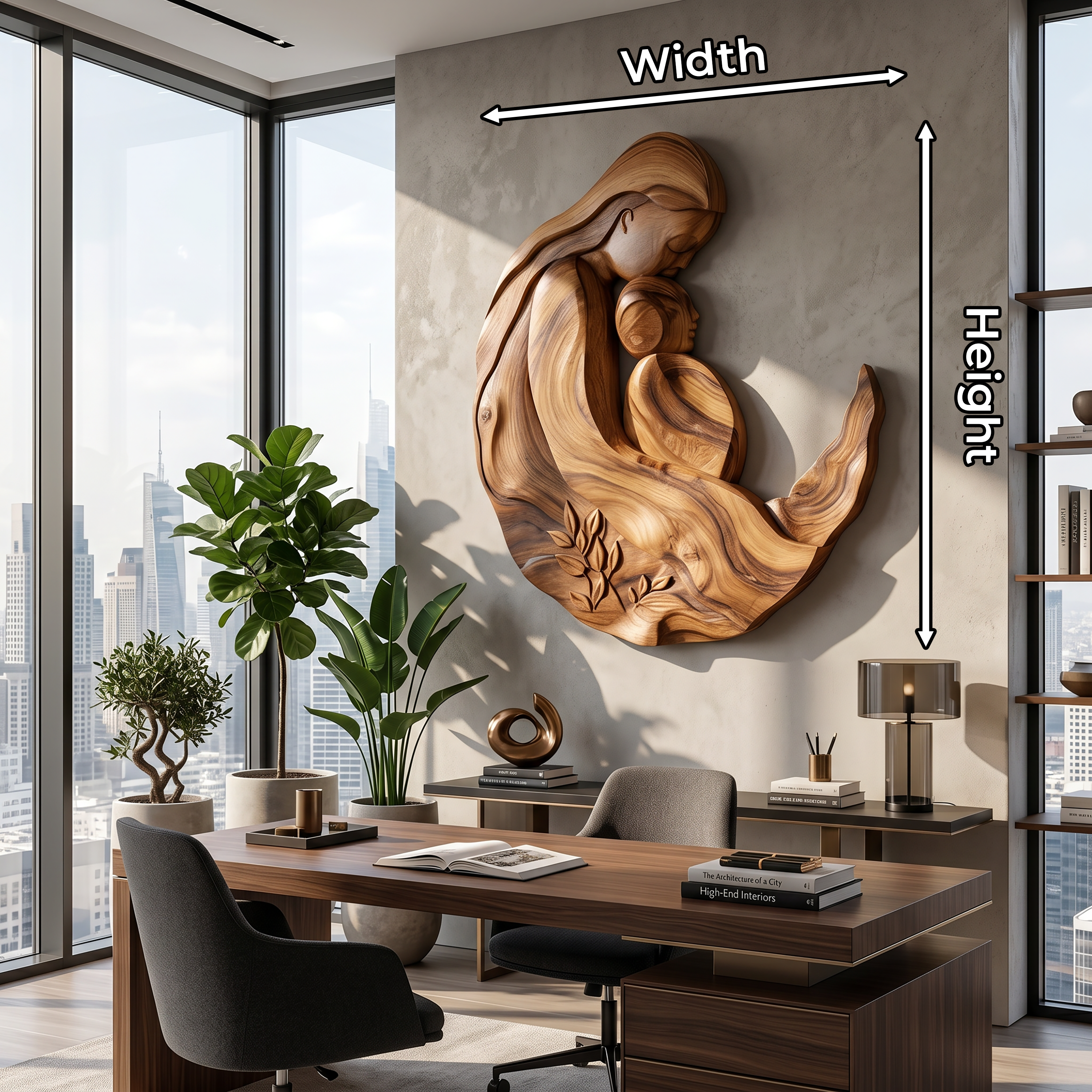 Artistic Motherhood Wall Decor With Carved Detail For Office SILDTTRWA157