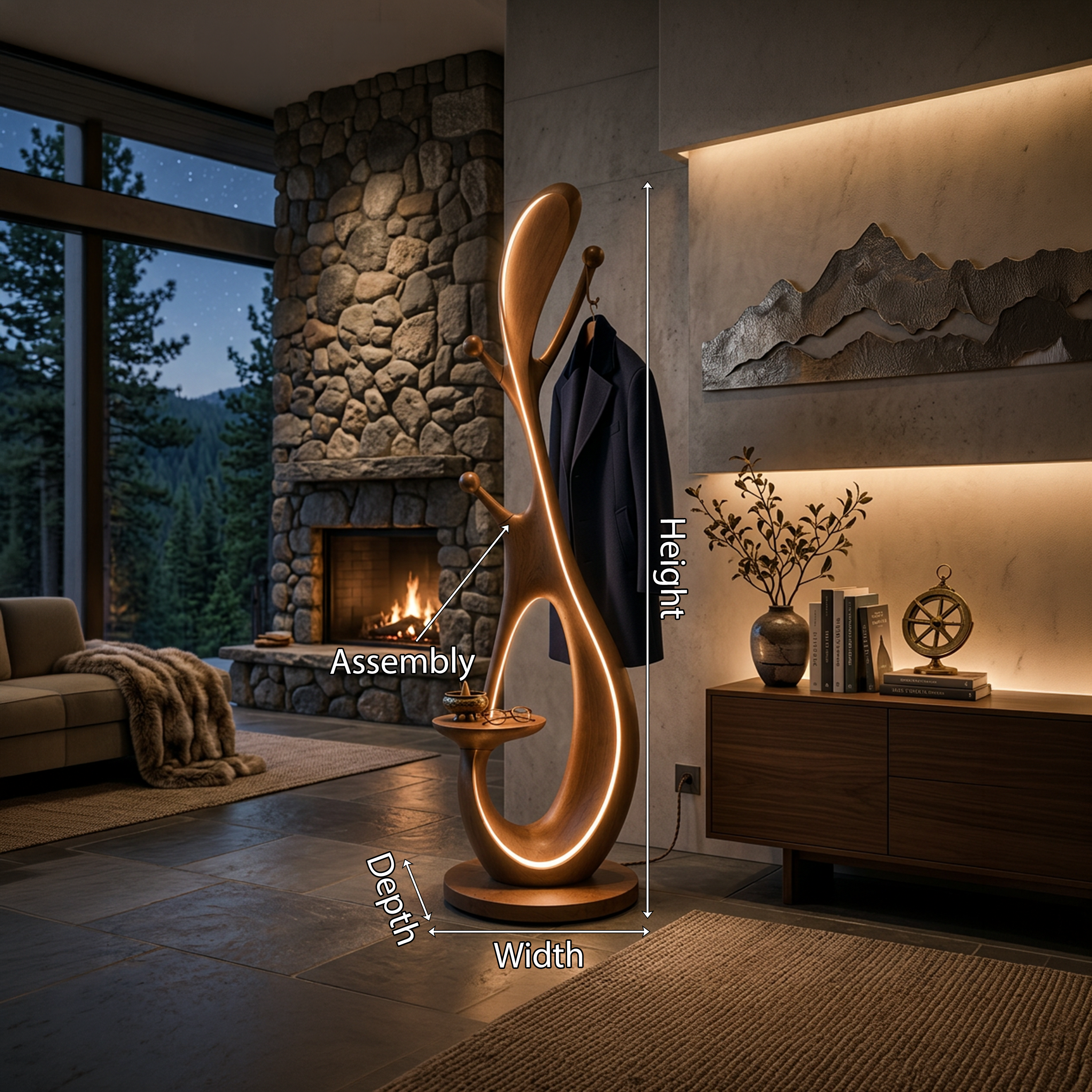 Organic Tree Lamp With Pegs For Living Room SILDTTNLAM014
