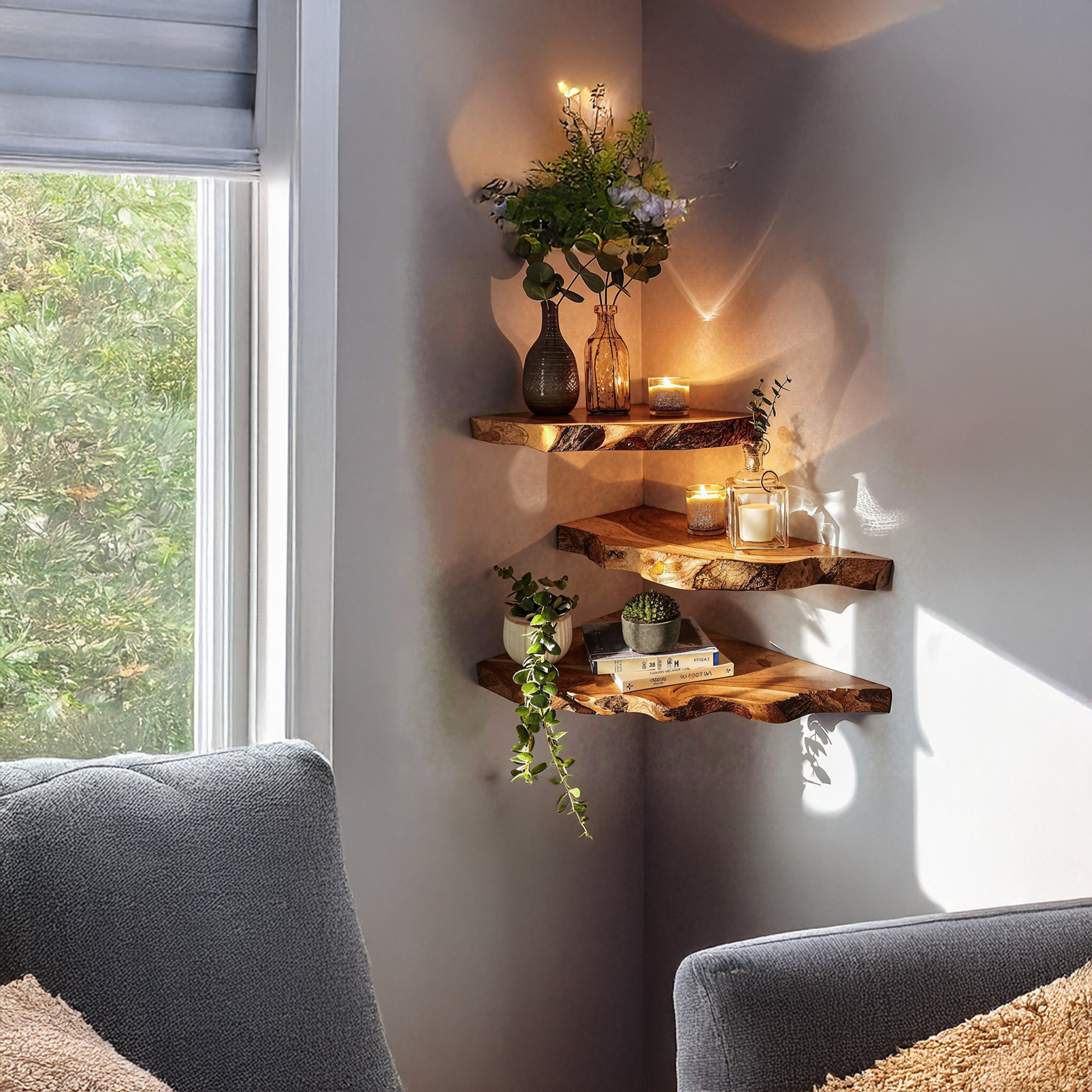 Floating Corner Shelves Wall Shelves Decorative SILDTCN020