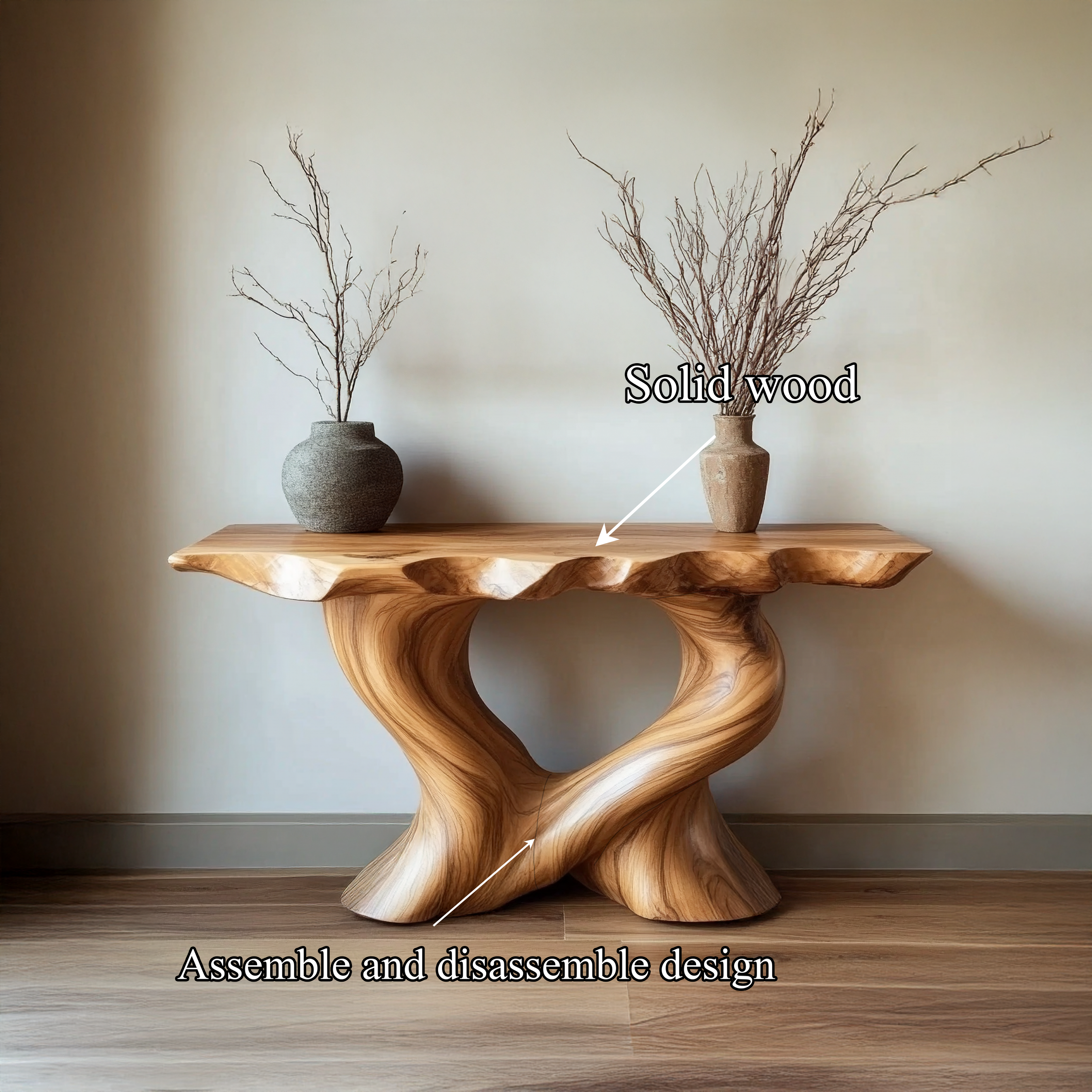 Artistic Wooden Console Table Entryway Interior Signature Statement SINLSACS444