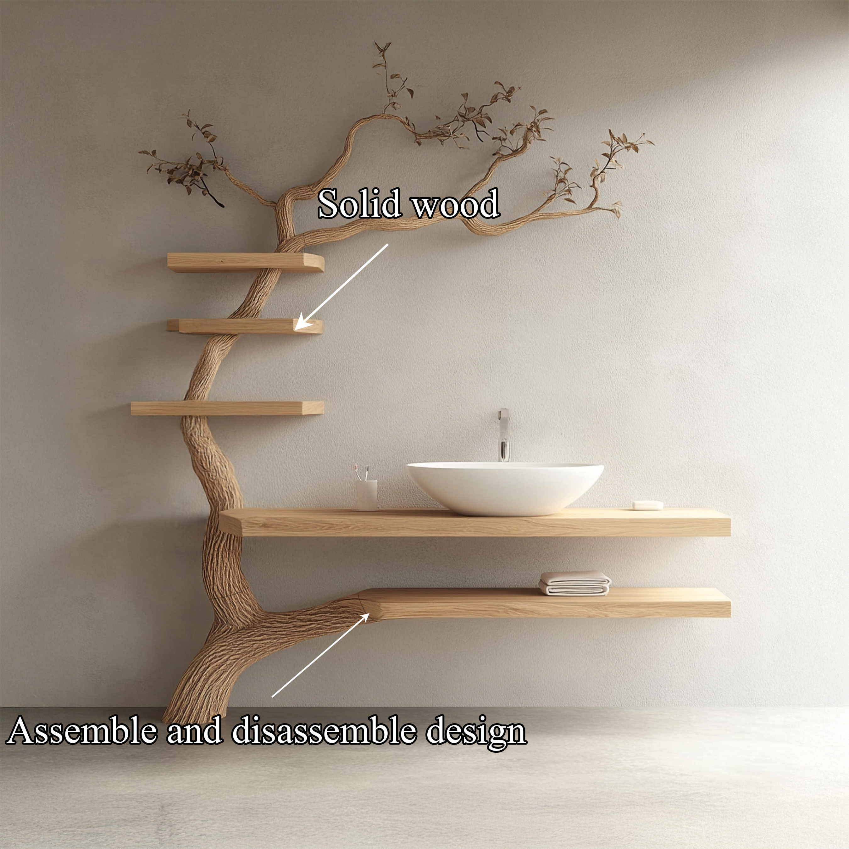 Organic Modern Artistic Bathroom Display Shelf SINLSATBB022
