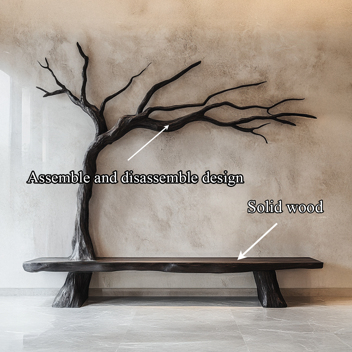 Rustic Tree Artistic Bench For Living Room And Hallway SINLSARS062