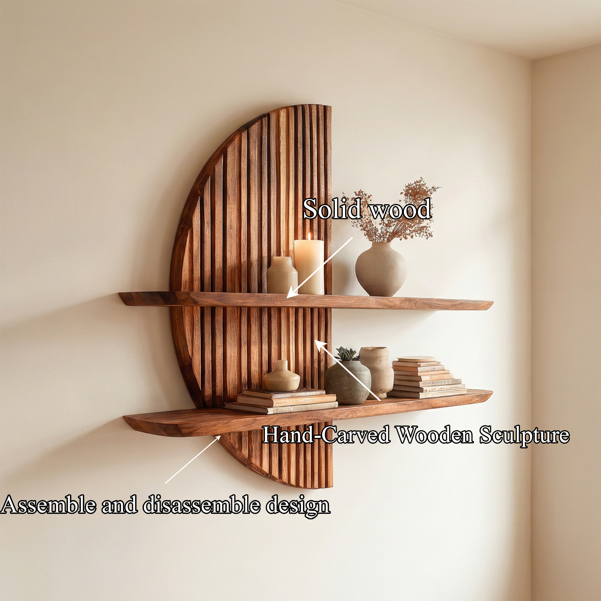 Rustic Wall Shelf Decor For Living Room And Hallway SINLSAFL441