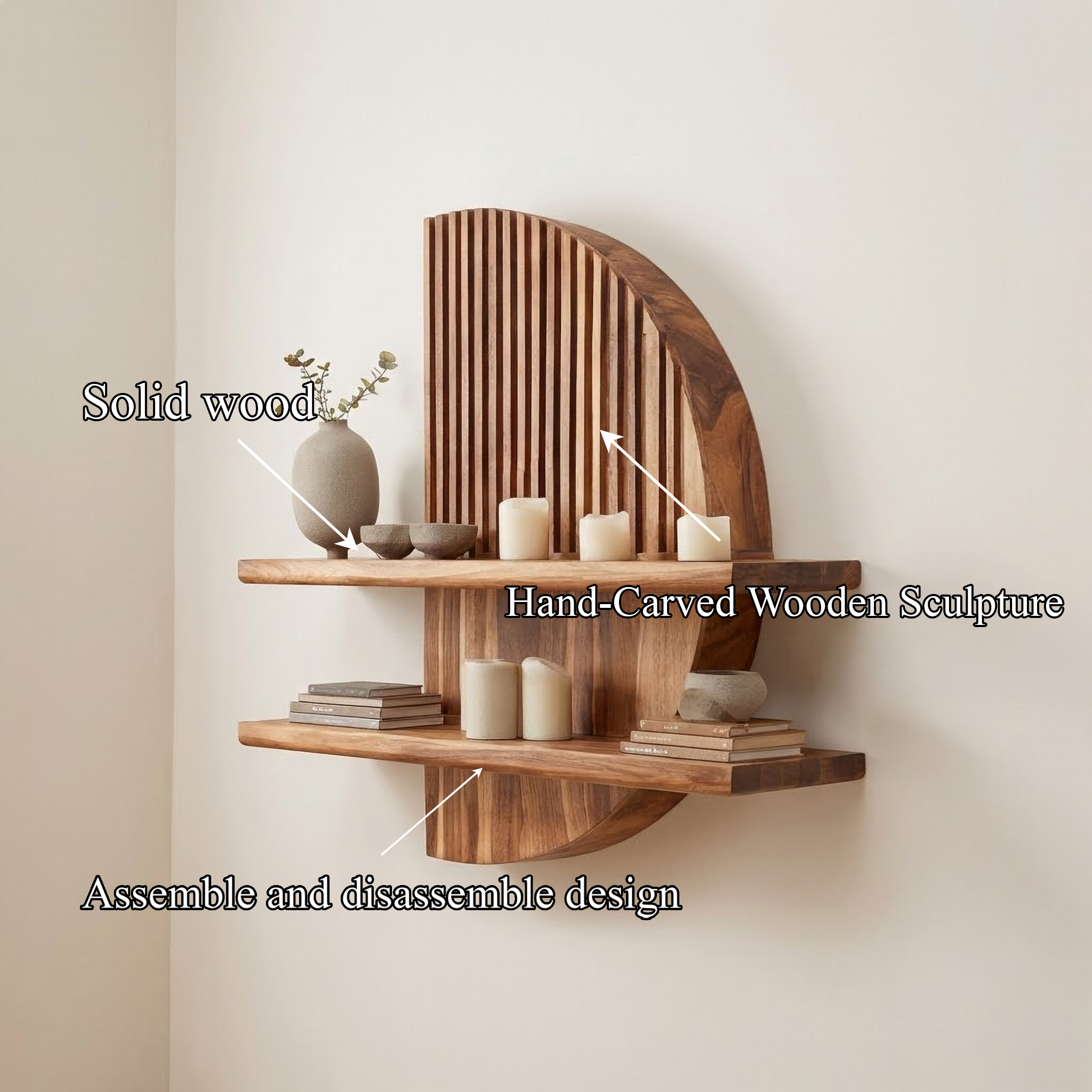 Rustic Floating Wall Shelf For Living Room Or Entryway SINLSAFL442
