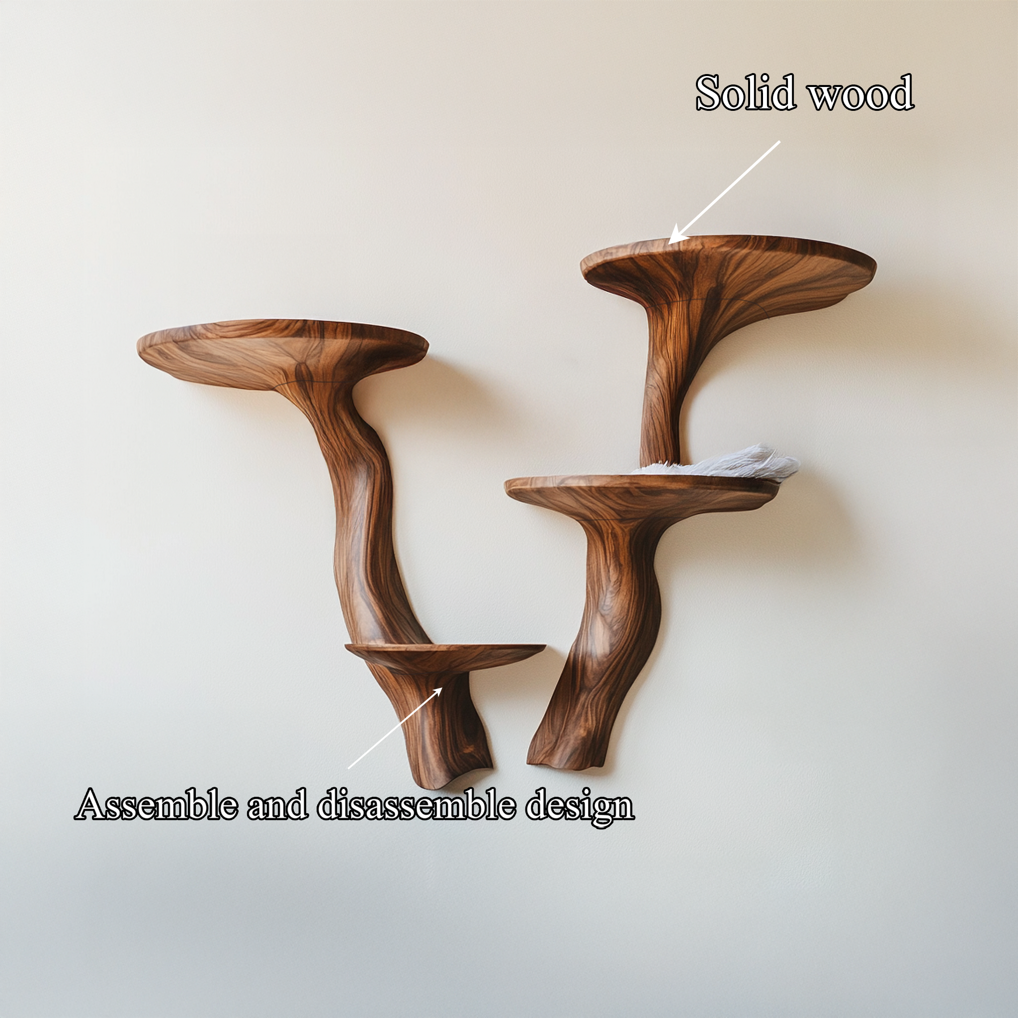 Rustic Mushroom Wall Shelf For Living Room And Hallway SINLSAFL451