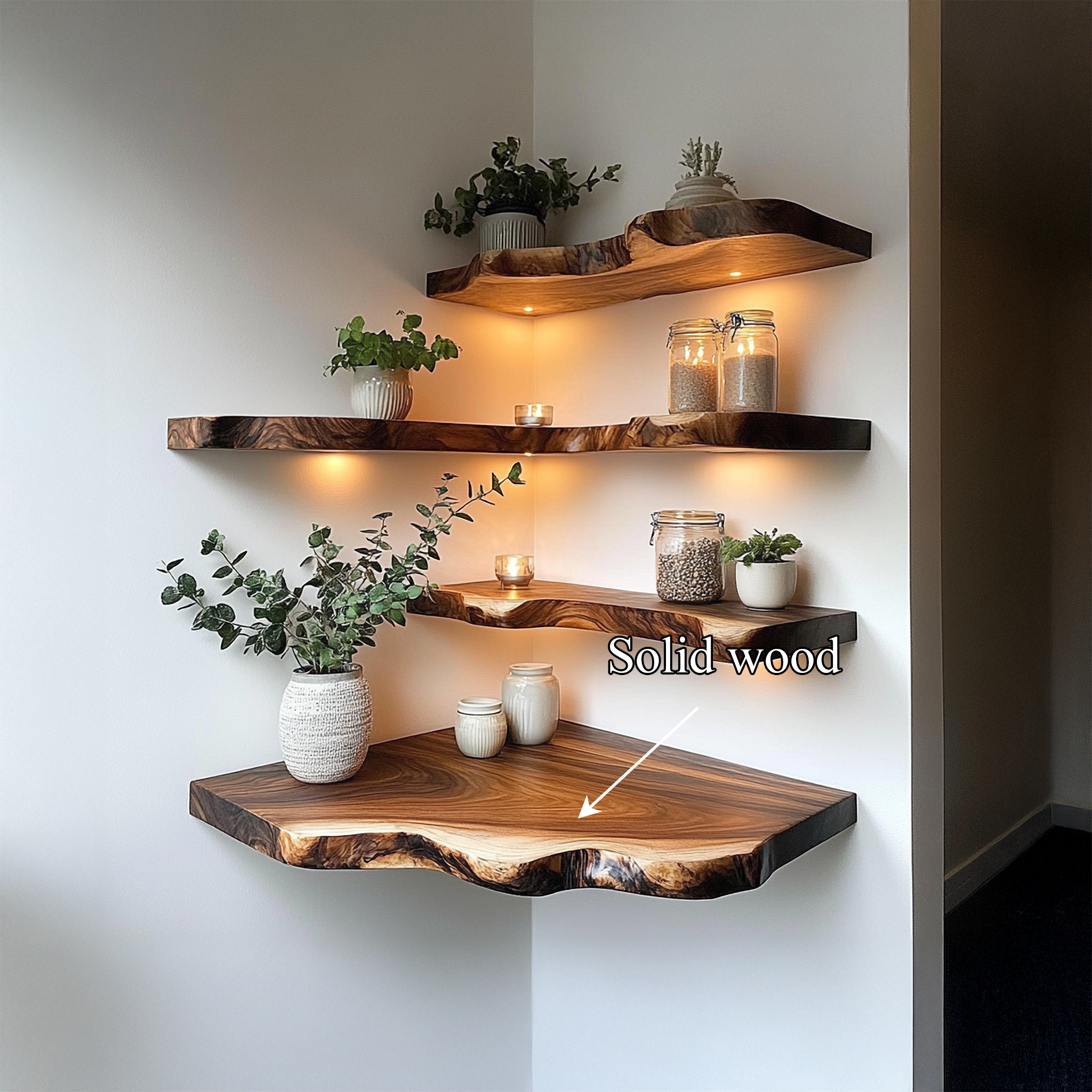 Rustic Organic Minimal Wall Shelf For Living Room And Apartment SINLSAFL453