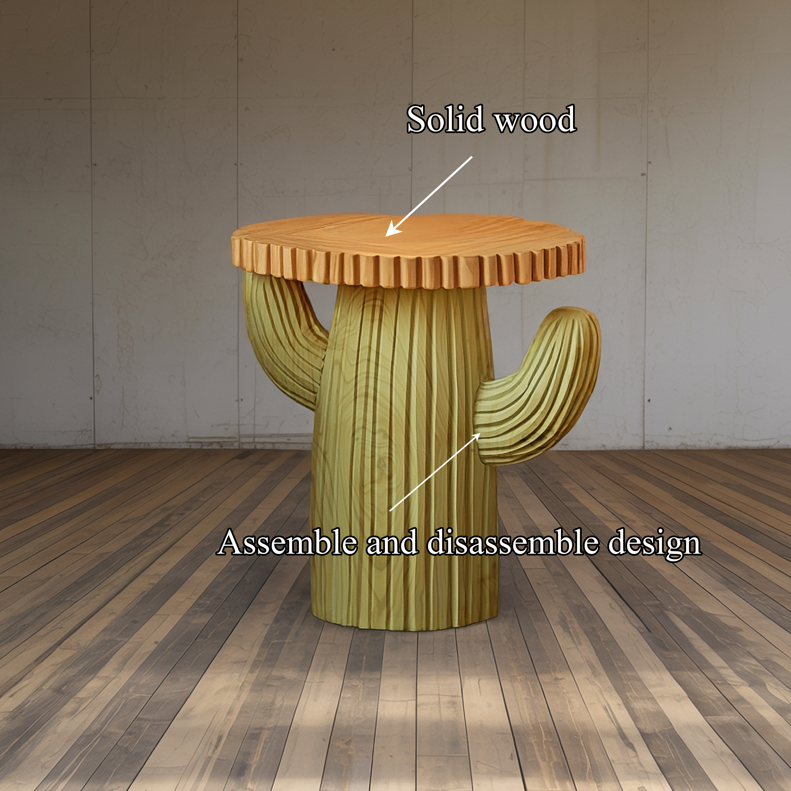 Modern Artistic Cactus Accent Table For Bedroom And Lounge SINLSABT225