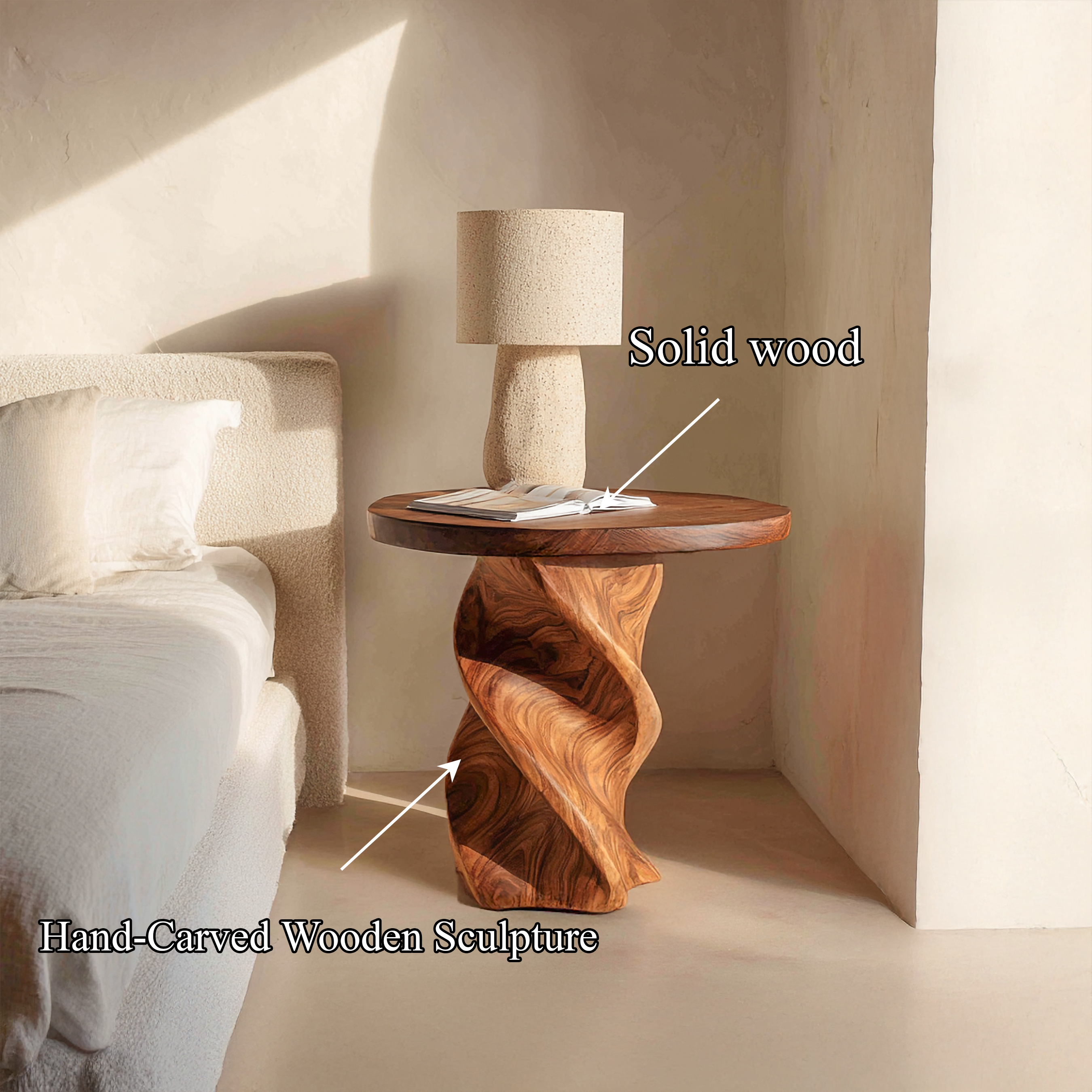 Mid Century Bedside Nightstand For Bedroom And Hotel Room SINLSABT232