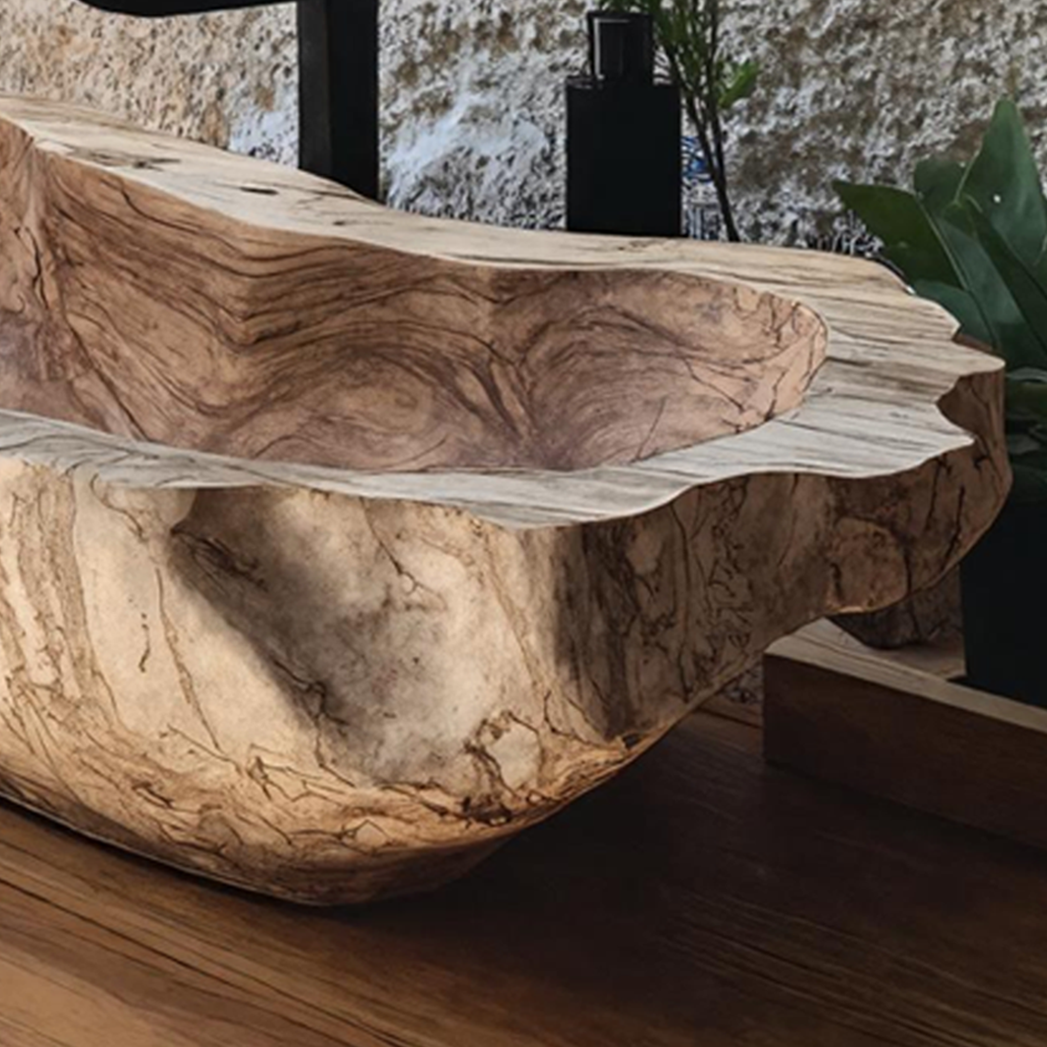 Mid Century Wood Wash Basin For Bathroom Interior Design SILDTTNVS003