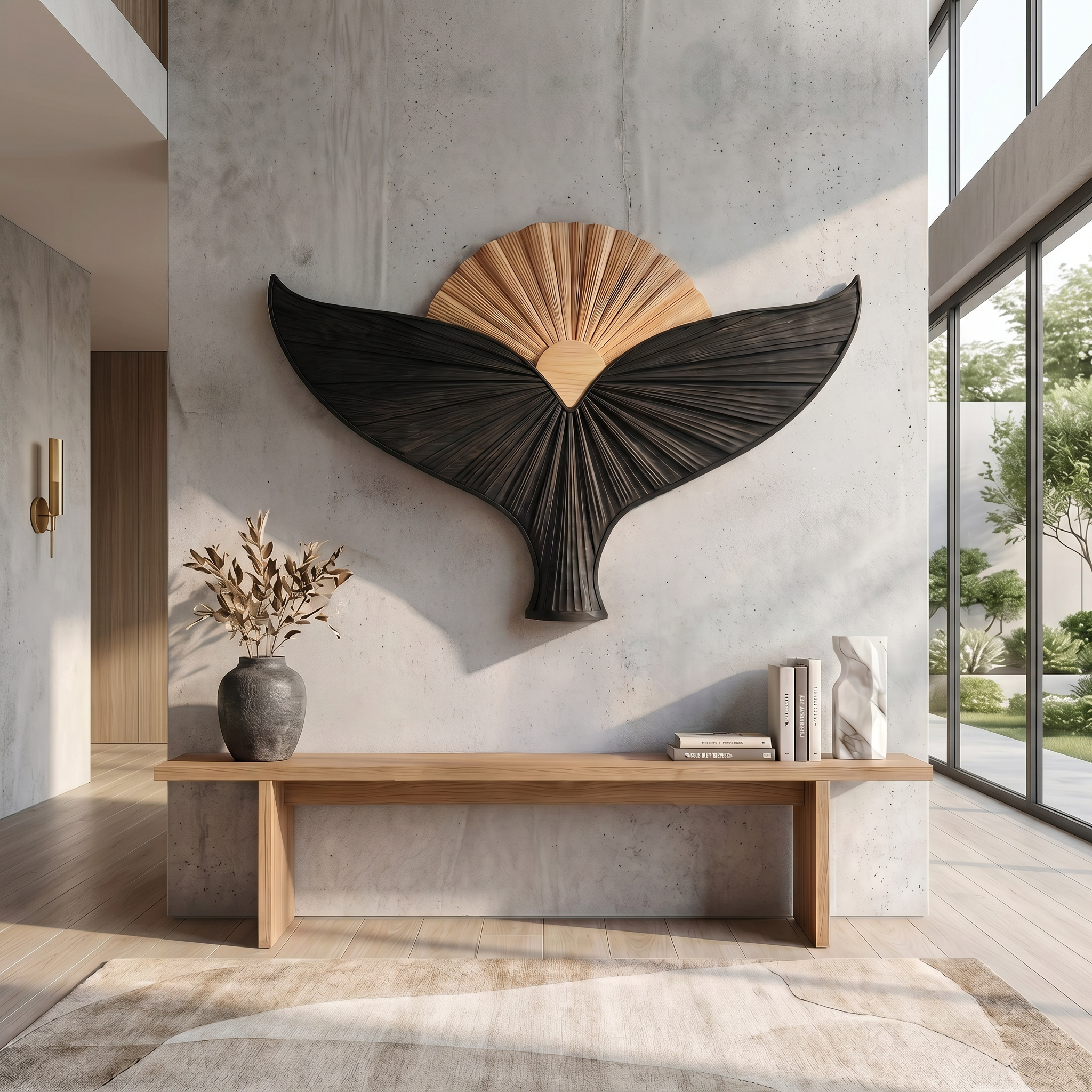 Organic Sculpture Bird Wall For Living Room And Entryway SINLSAWD085