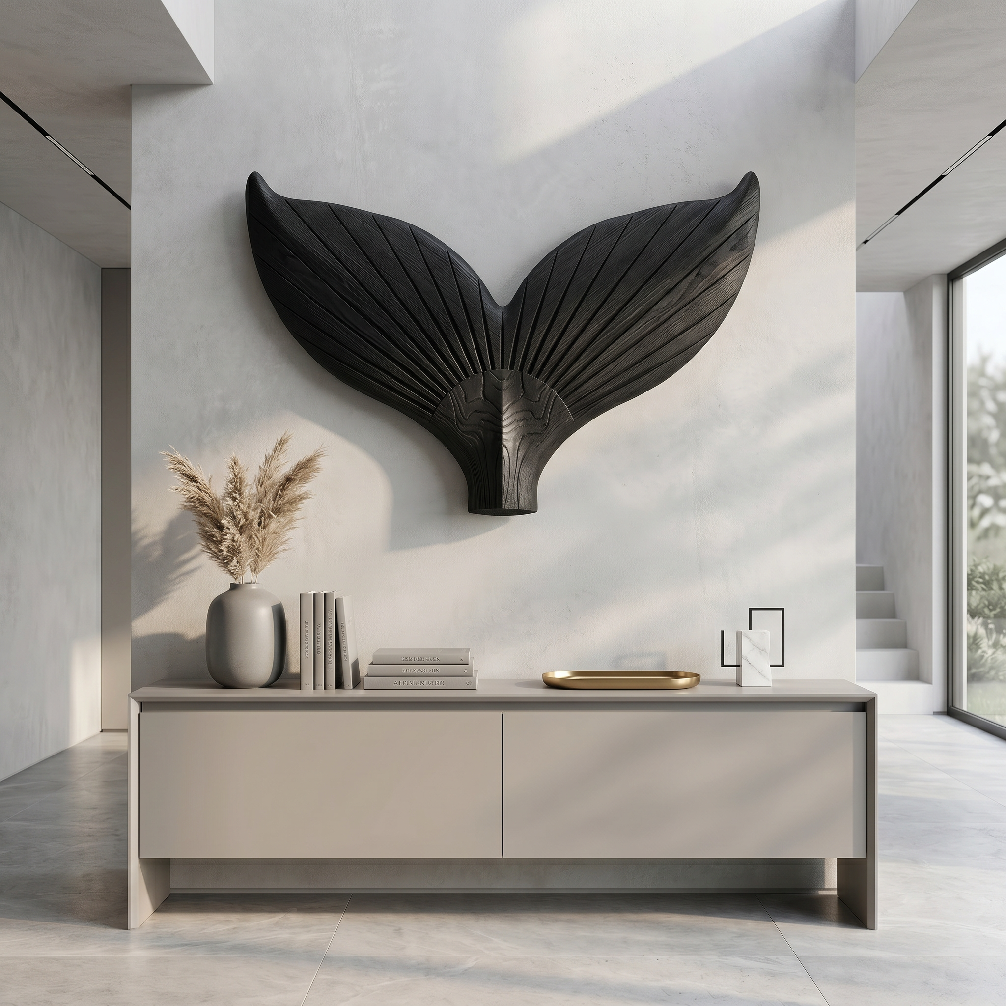 Angel Wings Wooden Wall Sculpture For Living Room And Entryway SINLSAWD092