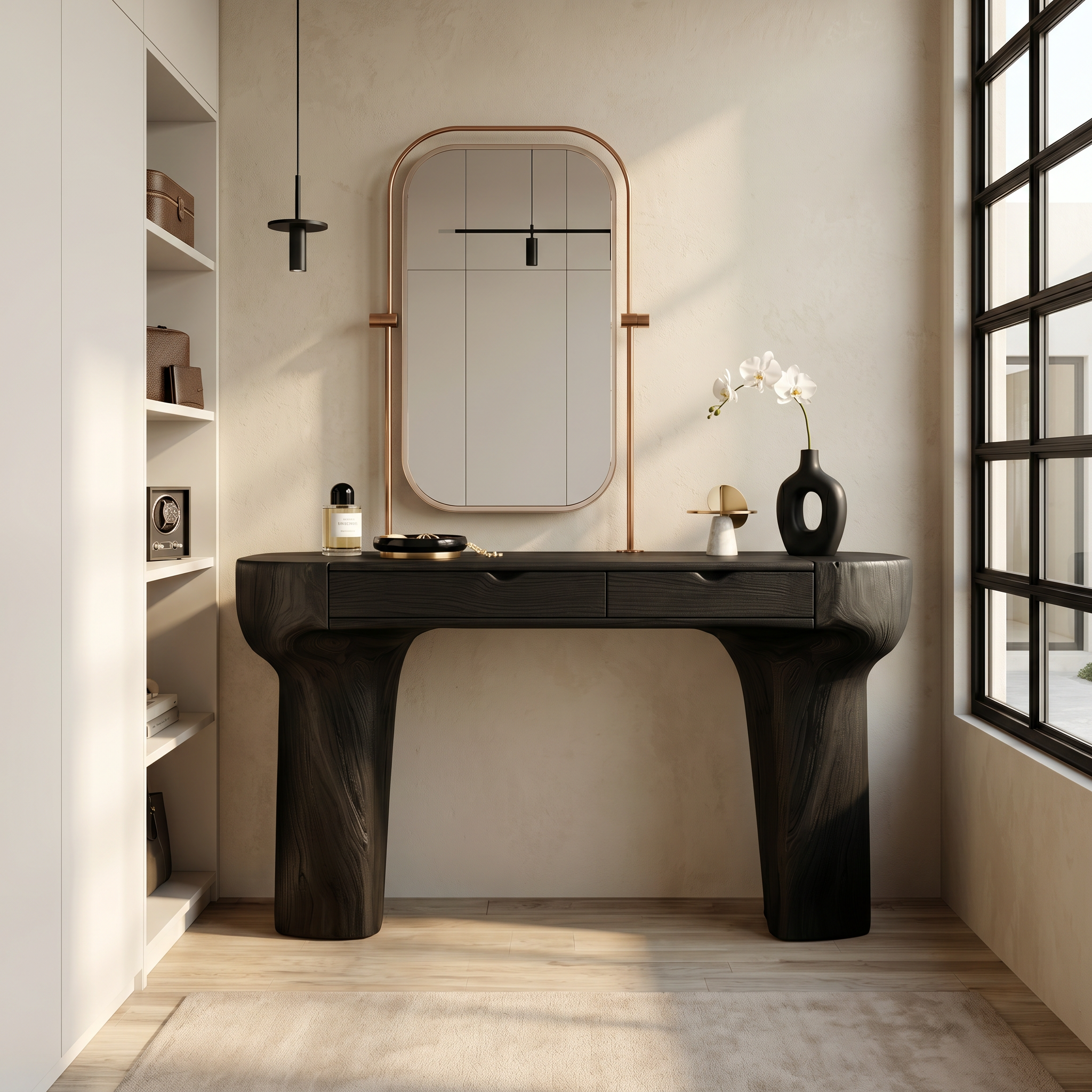 Scandinavian Dressing Table With Storage Cabinet For Bedroom And Dressing Room SINLSABDT089