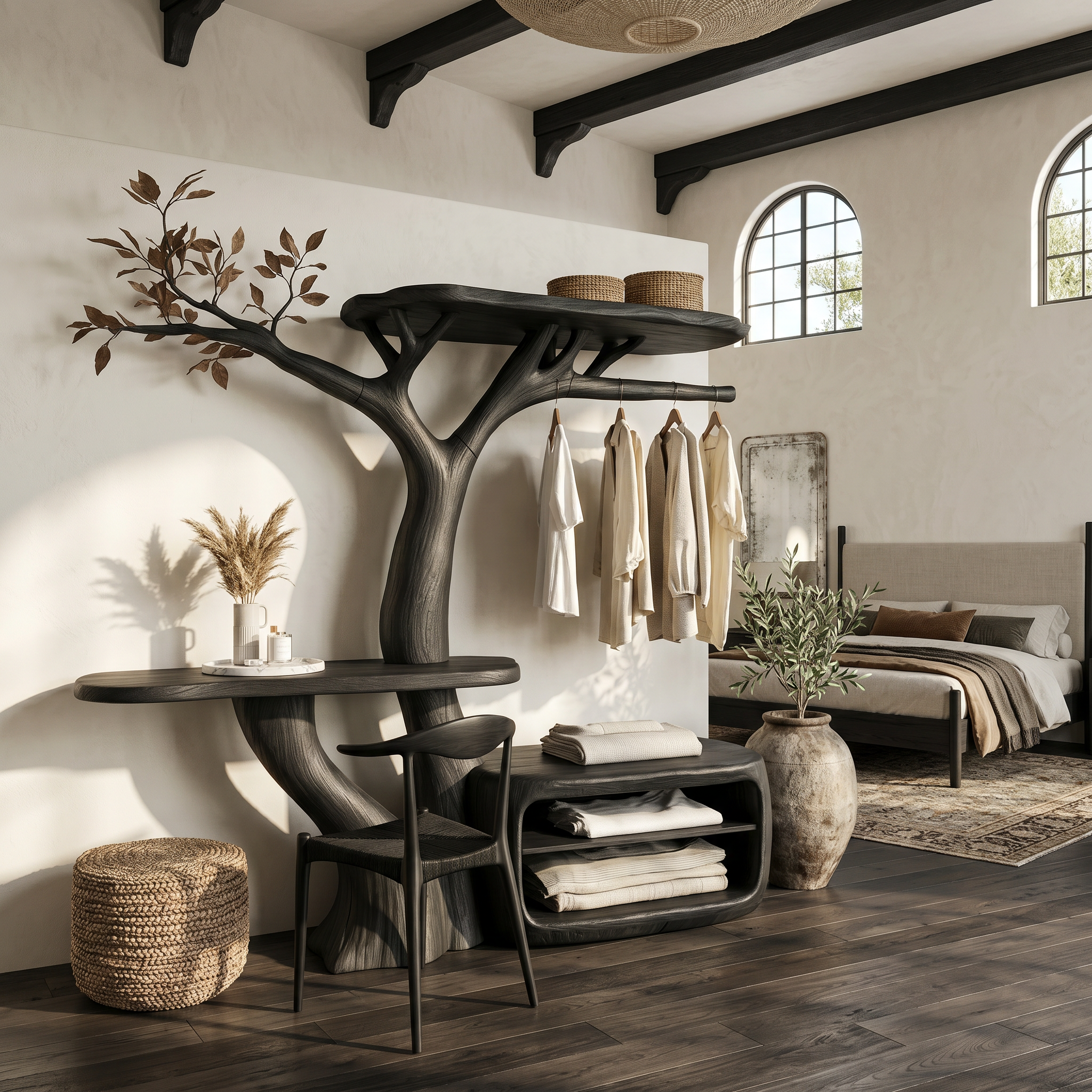 Contemporary Bedroom Clothes Rack Tree Coat Rack Bedroom And Dressing Room SINLSATCR110
