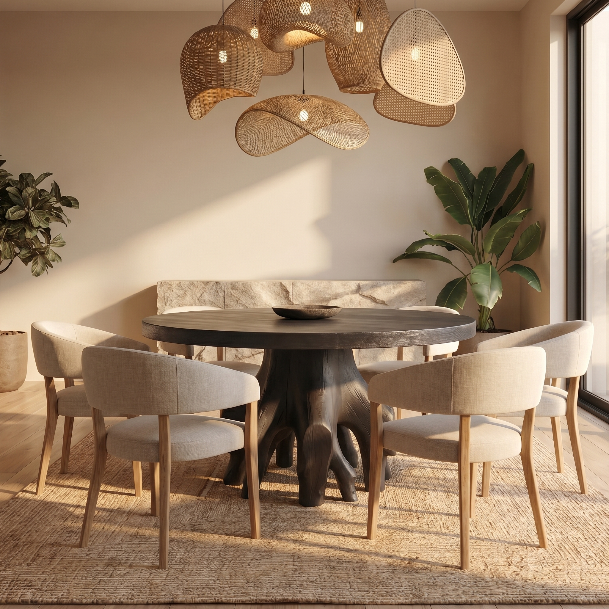 Rustic Tree Root Dining Table For Dining Room SINLSADT170