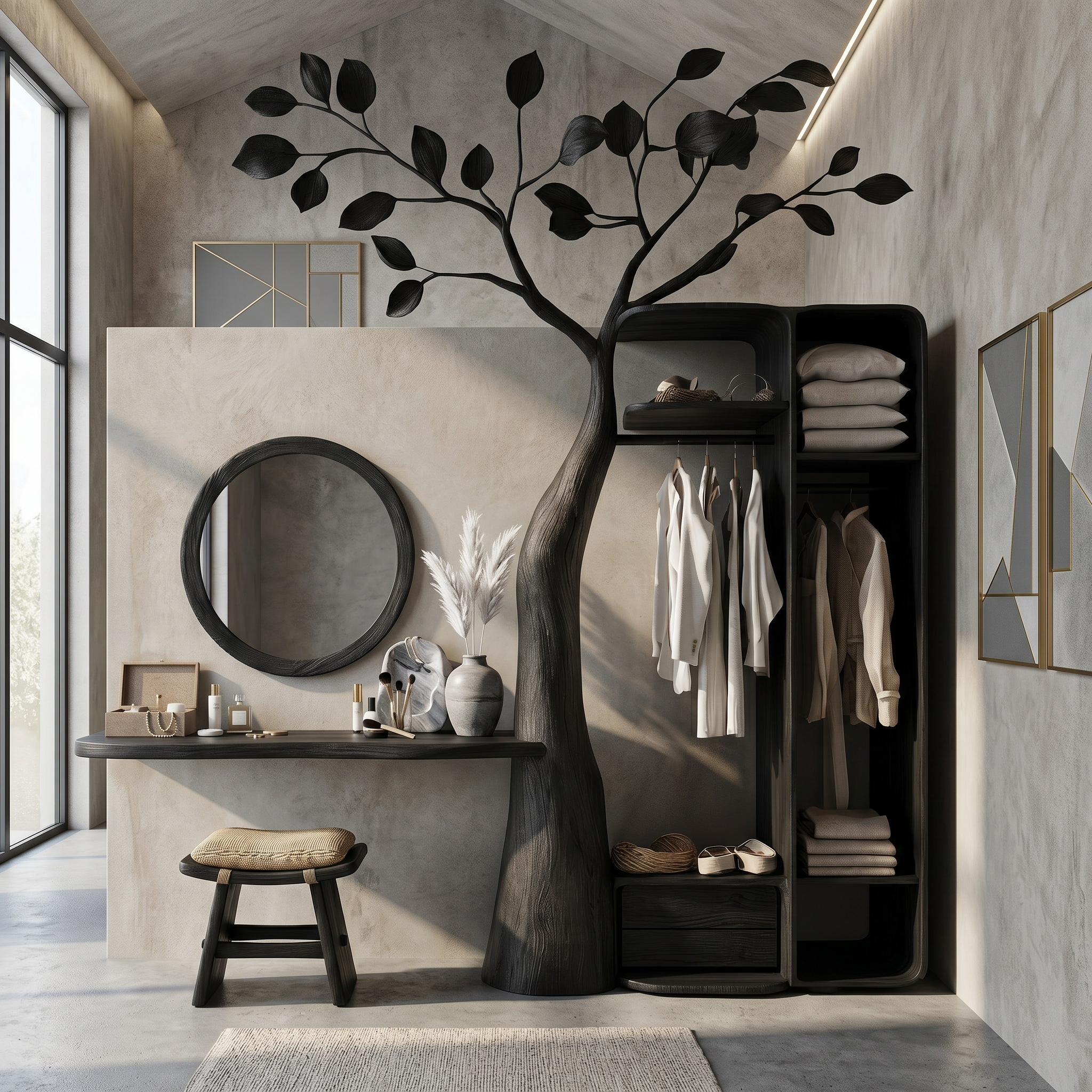Rustic Tree Coat Rack Wall Mount Vanity Bedroom And Dressing Room SINLSATCR111