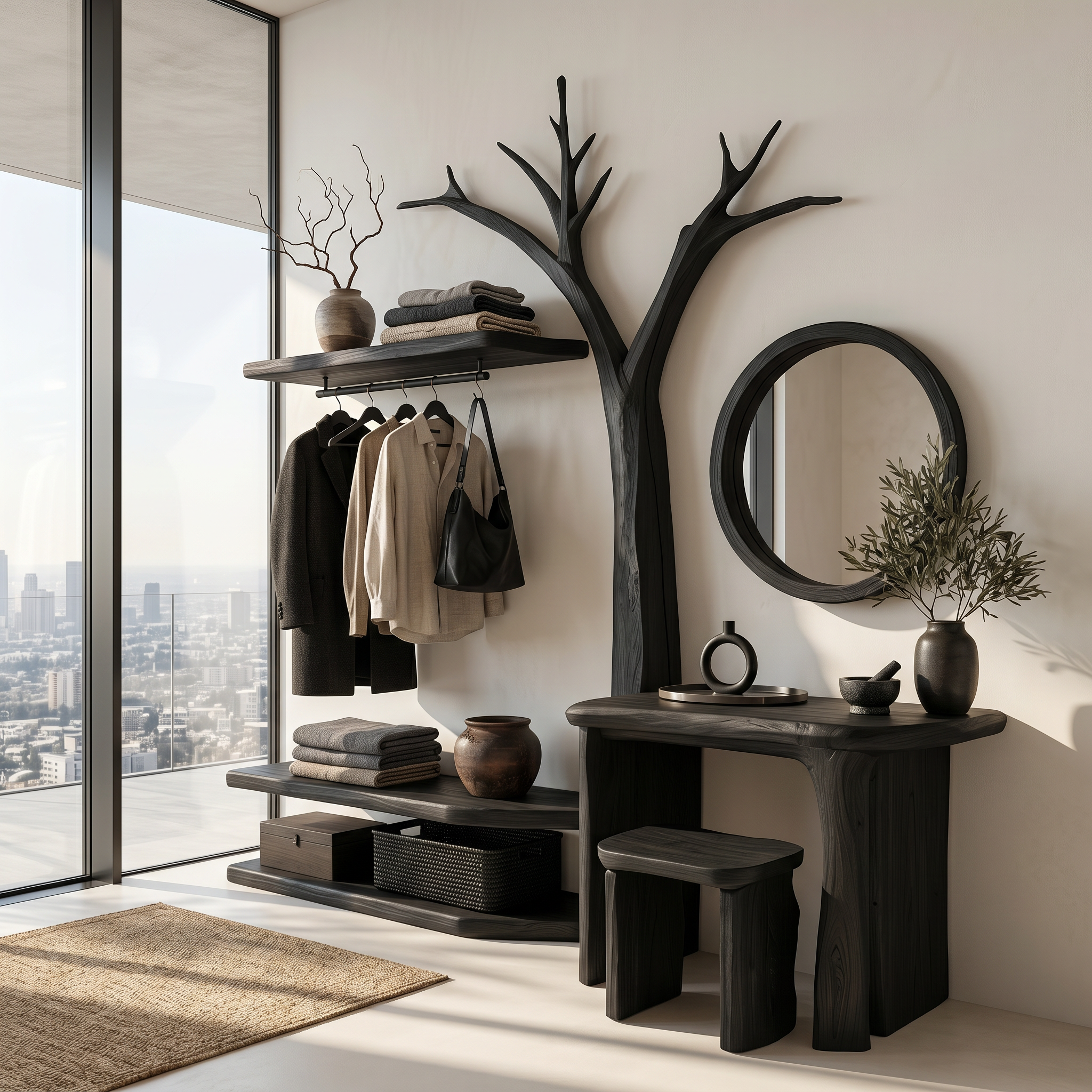 Organic Tree Coat Rack Dressing Table Bedroom And Dressing Room SINLSATCR113