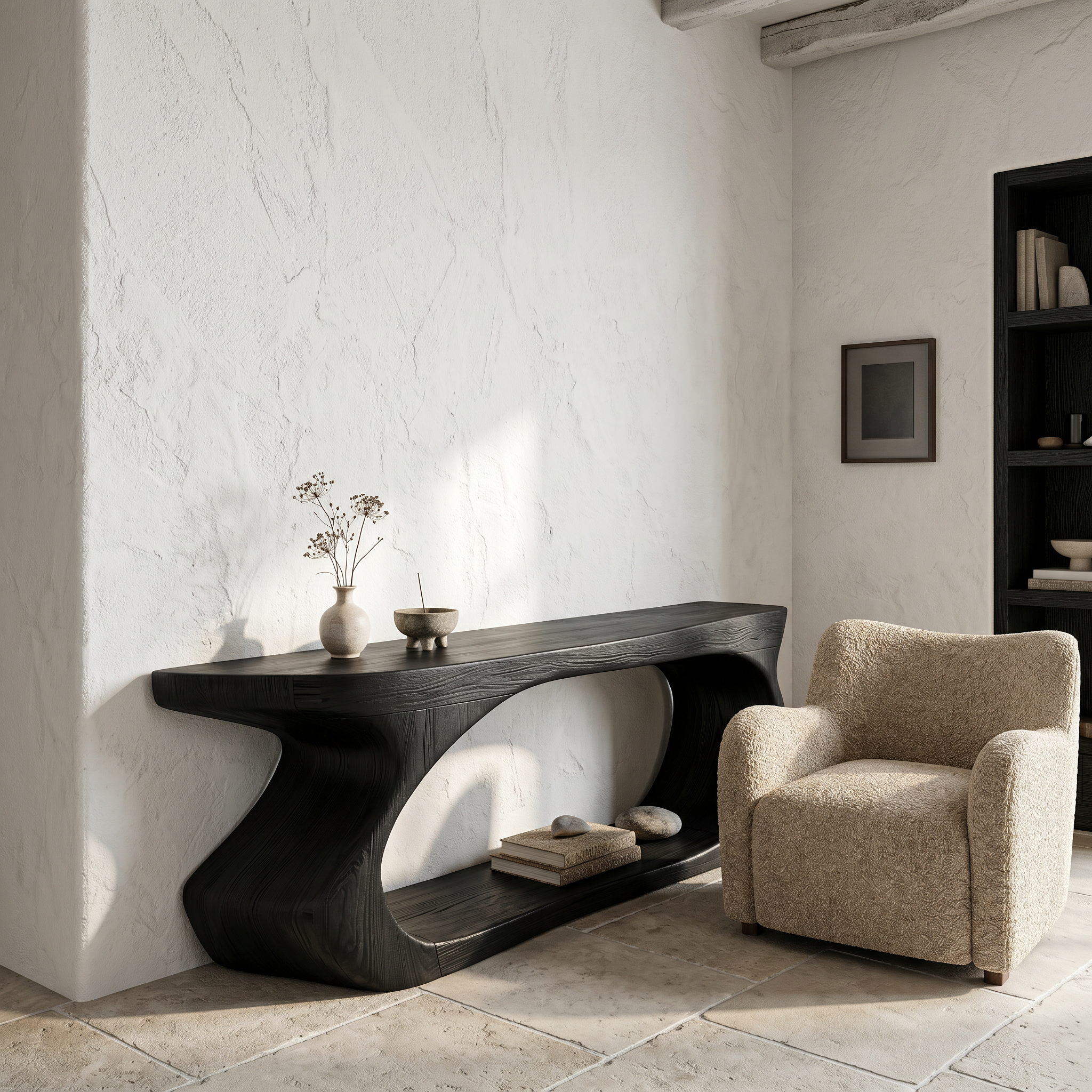 Modern Console Table With Sculptural Circular Form For Entryway SINLSACS636