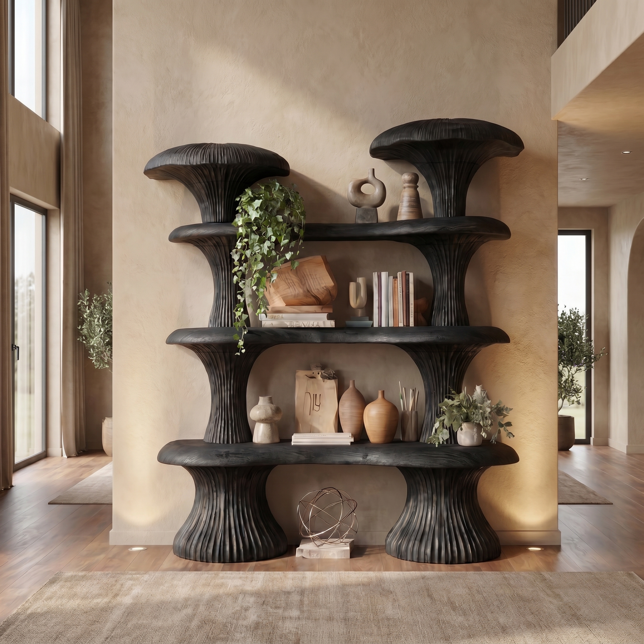 Sculptural Mushroom Bookcase For Living Room And Reading Room SINLSATB728