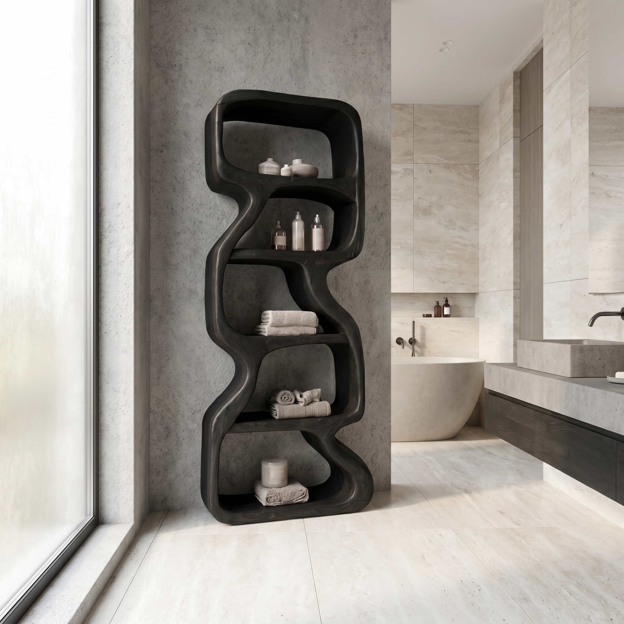 Bathroom Storage Cabinet With Open Shelves For Bathroom SINLSABCT026