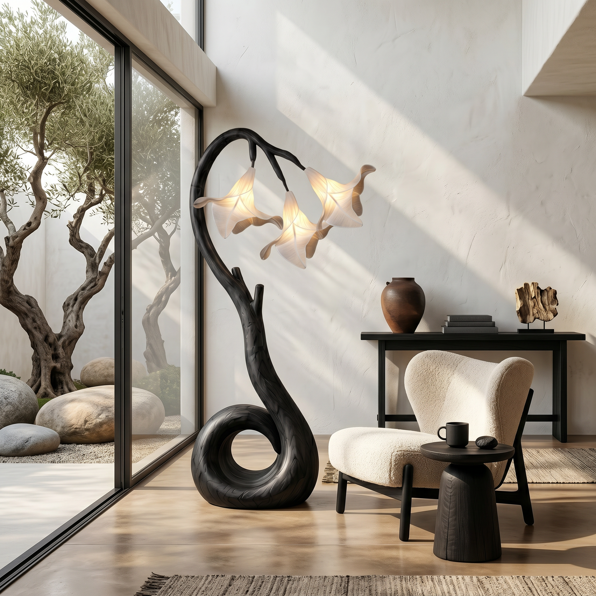 Modern Floor Lamp With Organic Flower Form For Bedroom And Lounge SINLSAFLP099