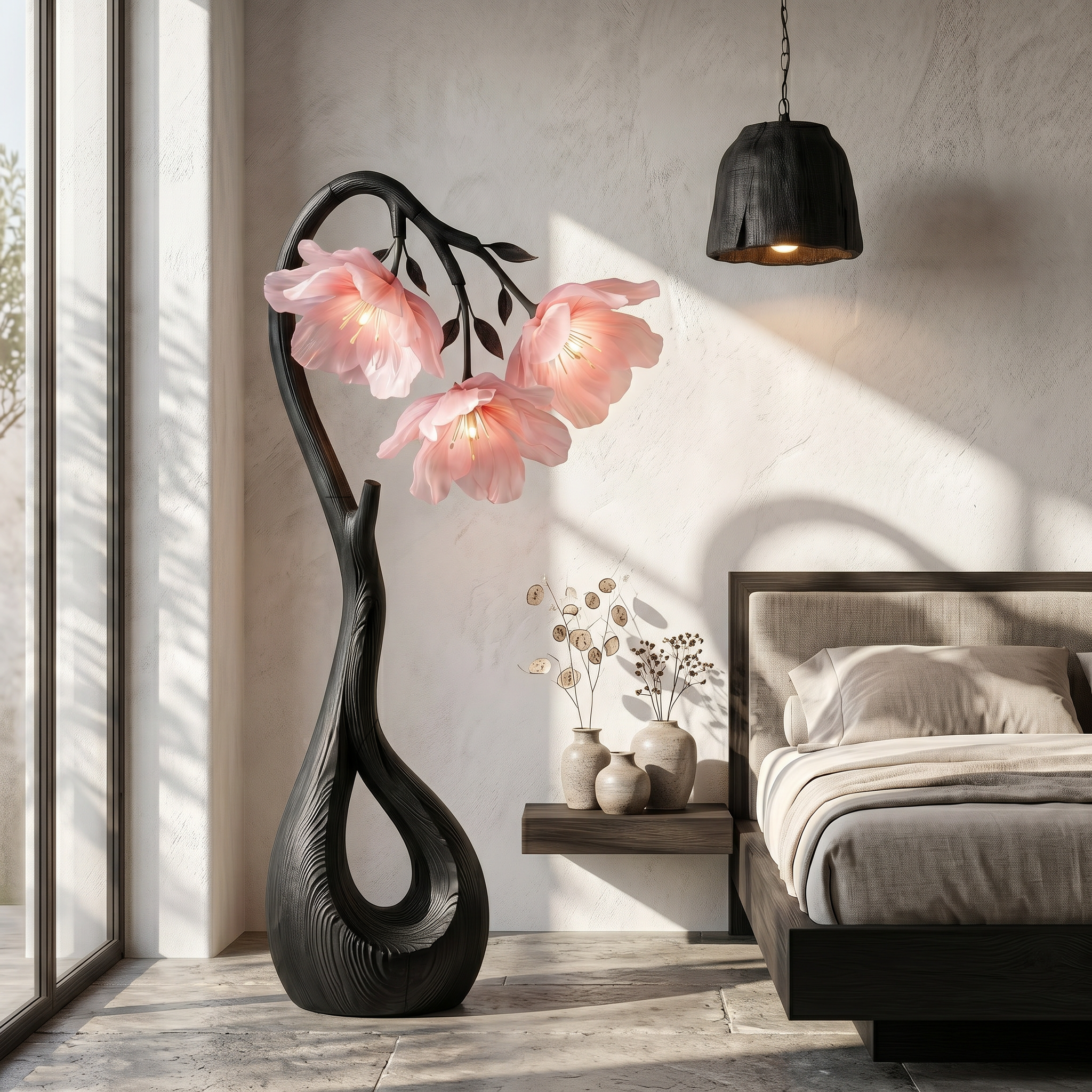 Modern Floor Lamp With Nature Inspired Silhouette For Living Room And Reading Nook SINLSAFLP101