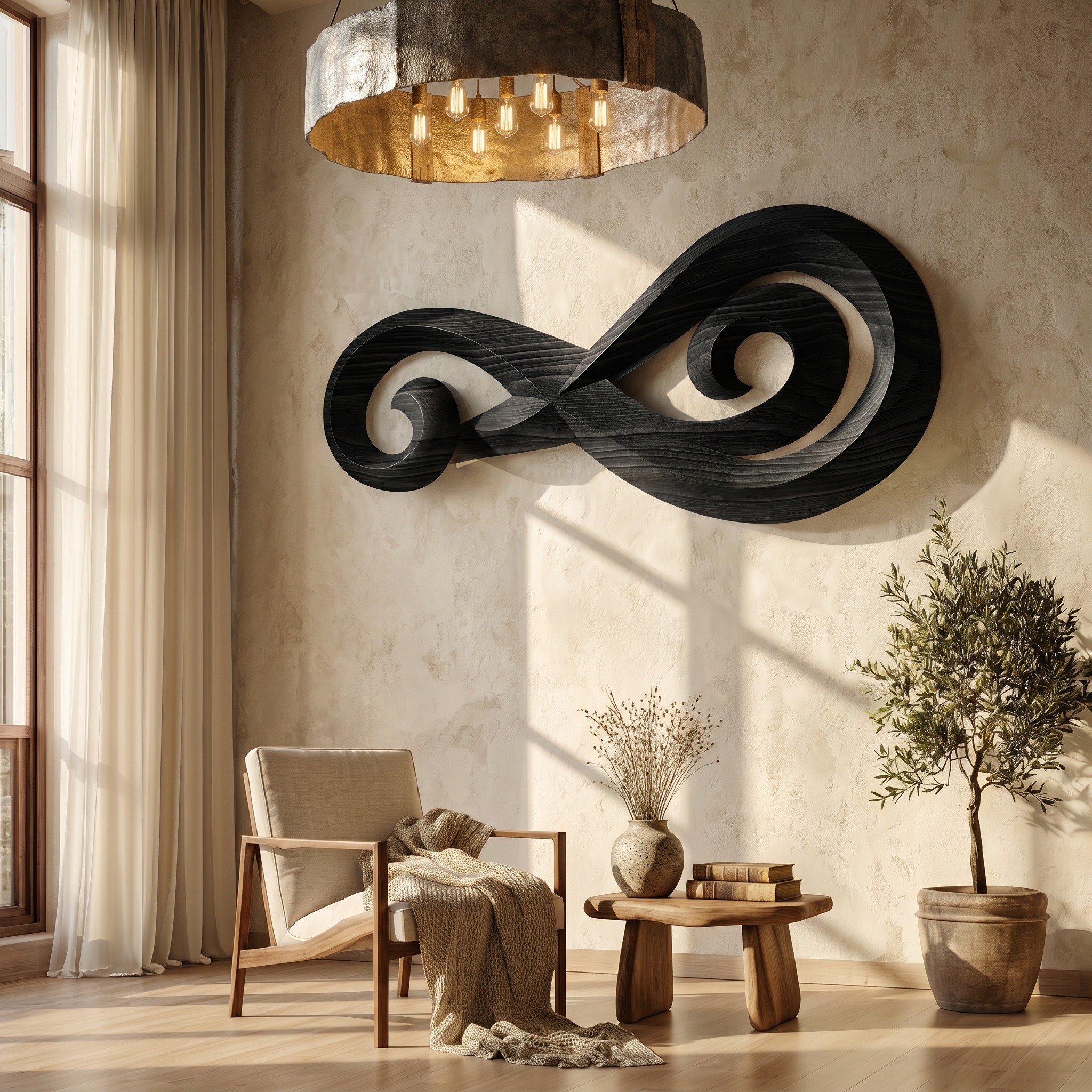 Infinity Music Note Wooden Wall Art For Entryway And Living Room SINLSAWD082