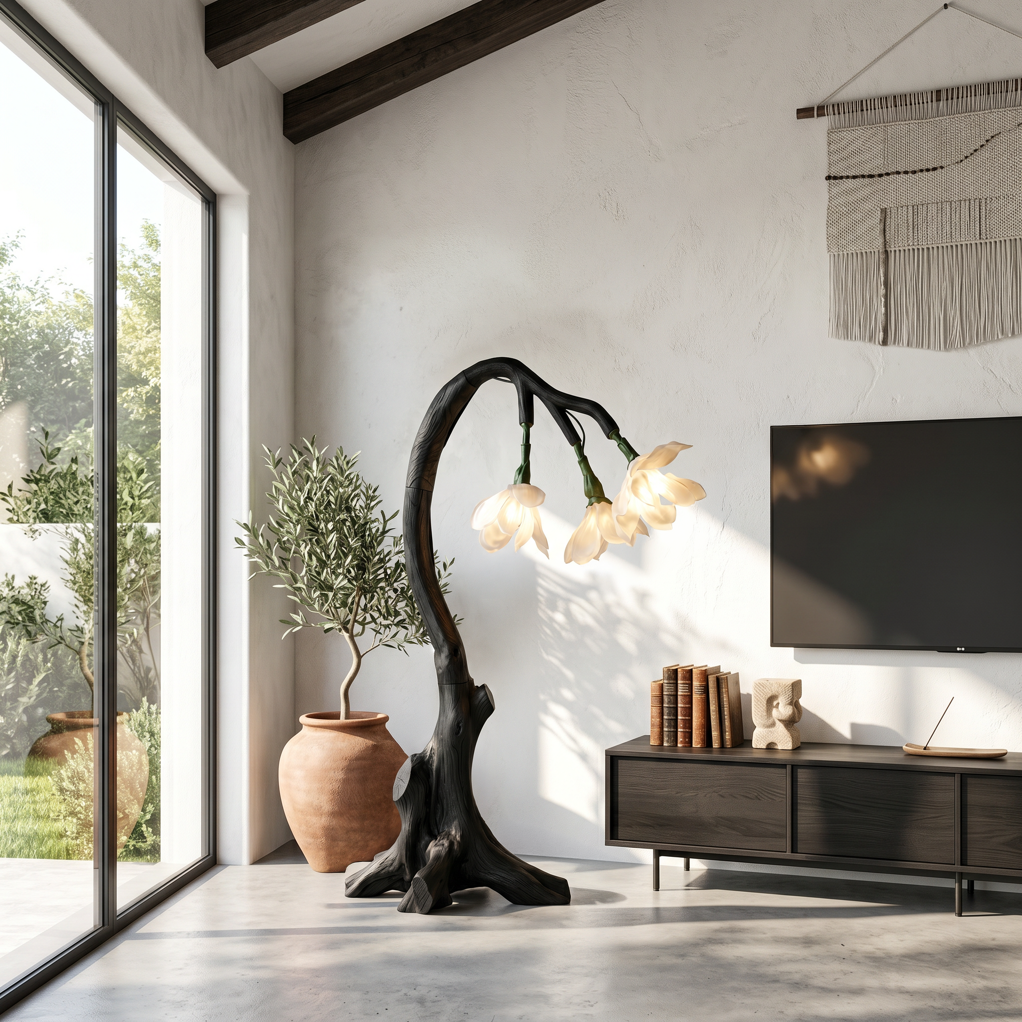 Organic Modern Floral Floor Lamp For Living Room And Bedroom SINLSAFLP080