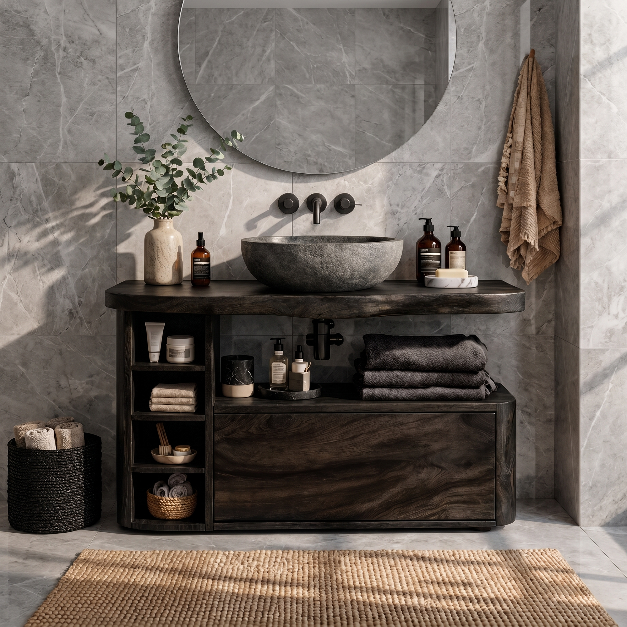 Contemporary Bathroom Vanity For Bathroom And Powder Room SINLKIBRV298