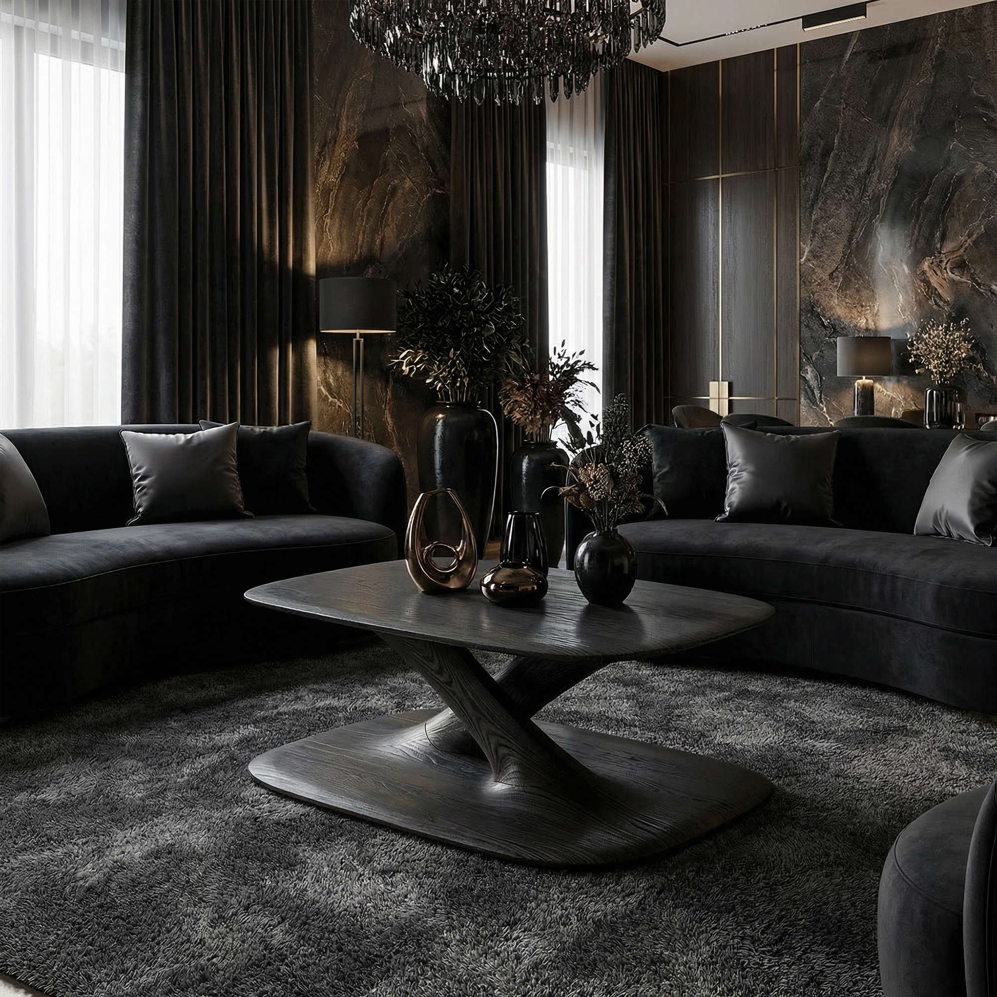 Modern Curved Coffee Table For Living Room And Lounge SINLKICF355