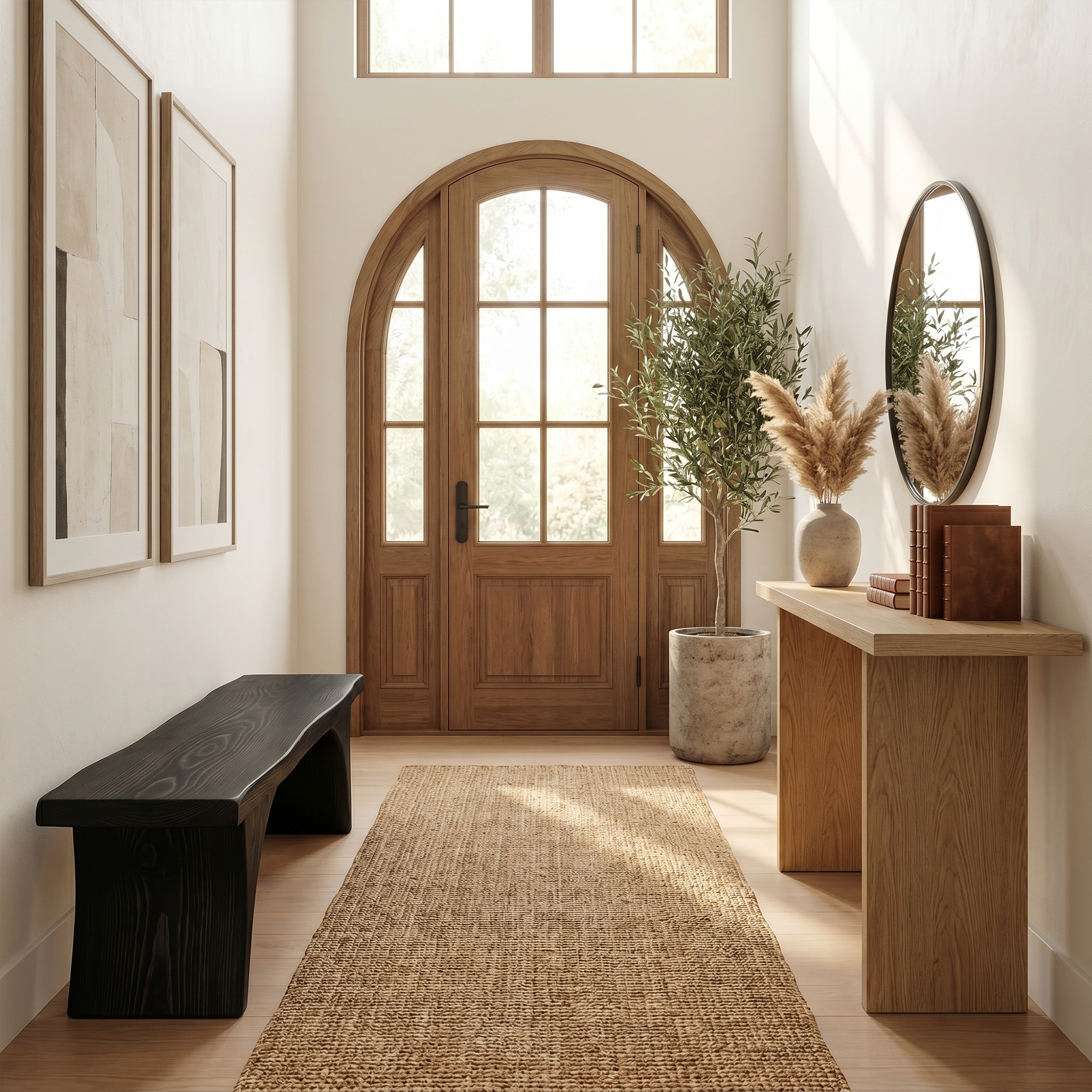 Organic Sculptural Bench With Curved Open Storage Base For Entryway And Living Room SINLKIRS112