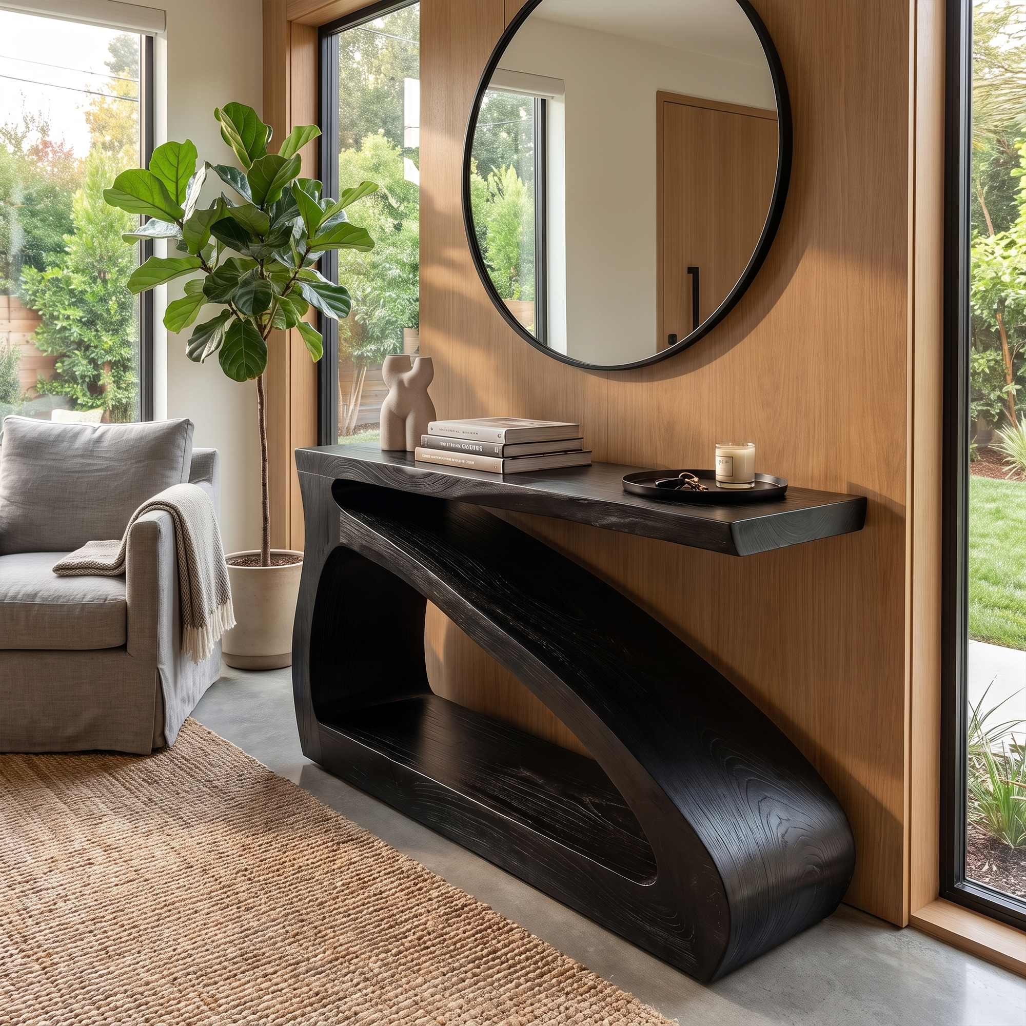 Modern Console Table Wooden For Hallway Space And Living Room SINLKICS537