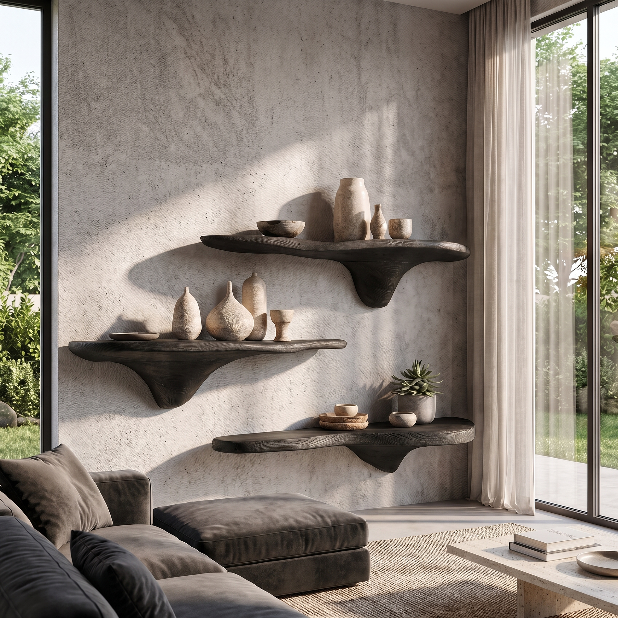 Rustic Mushroom Wall Shelf Entryway SINLKIFL141